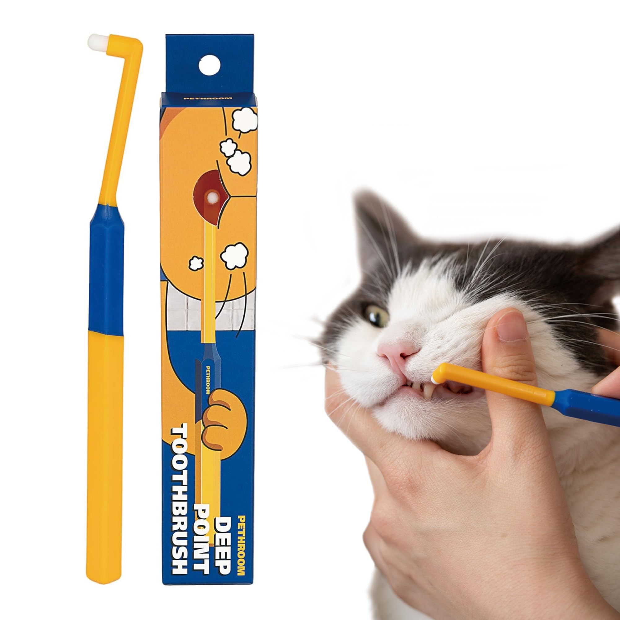 PETHROOM brosse-dent chat tête ronde facilite un brossage doux sur les petites dents.