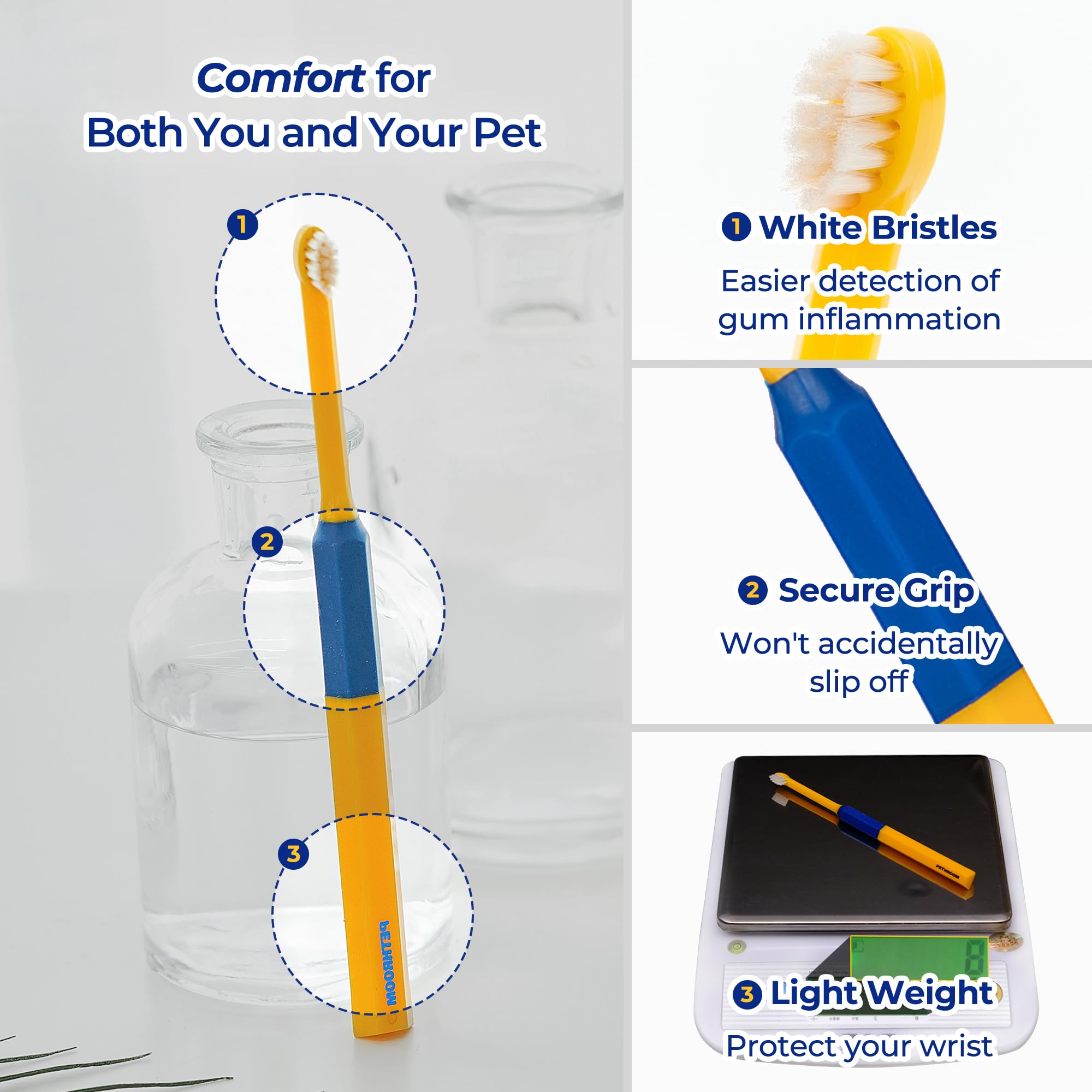 Brosse dentaire PETHROOM anti-tartre pour animaux domestiques.