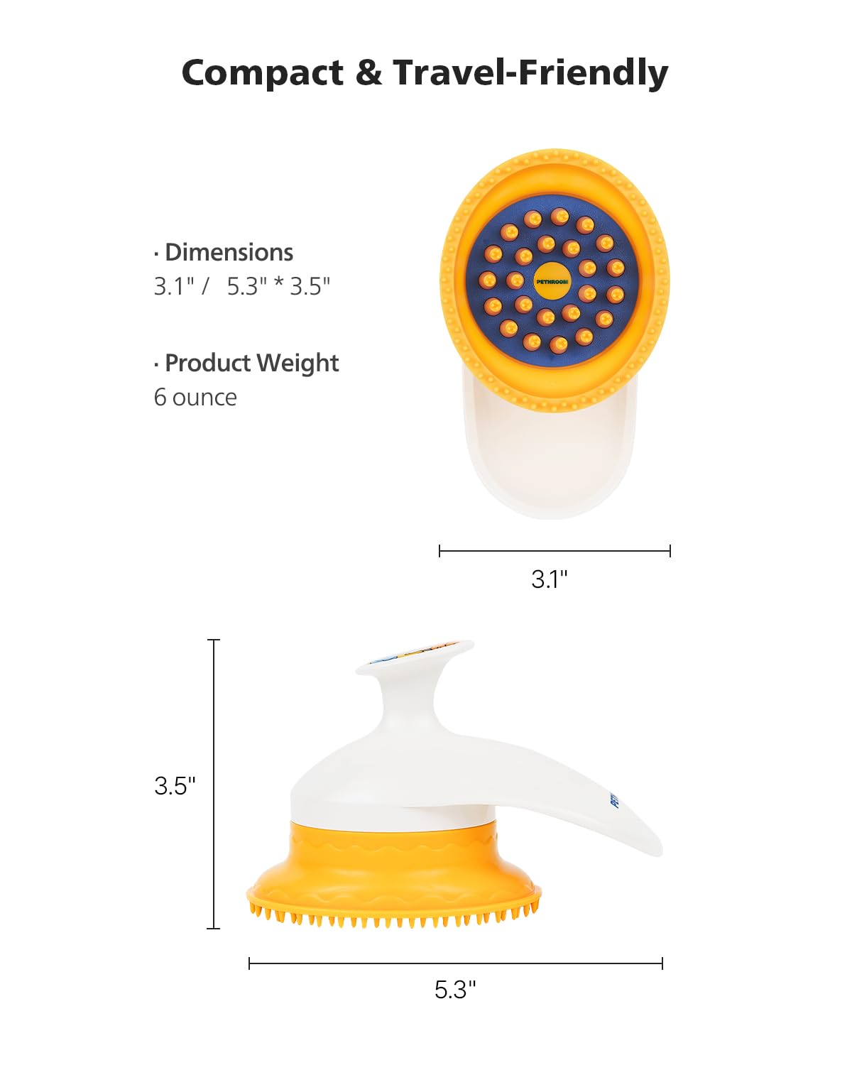 PETHROOM Brosse silicone chat – capuchon de rangement intégré pratique