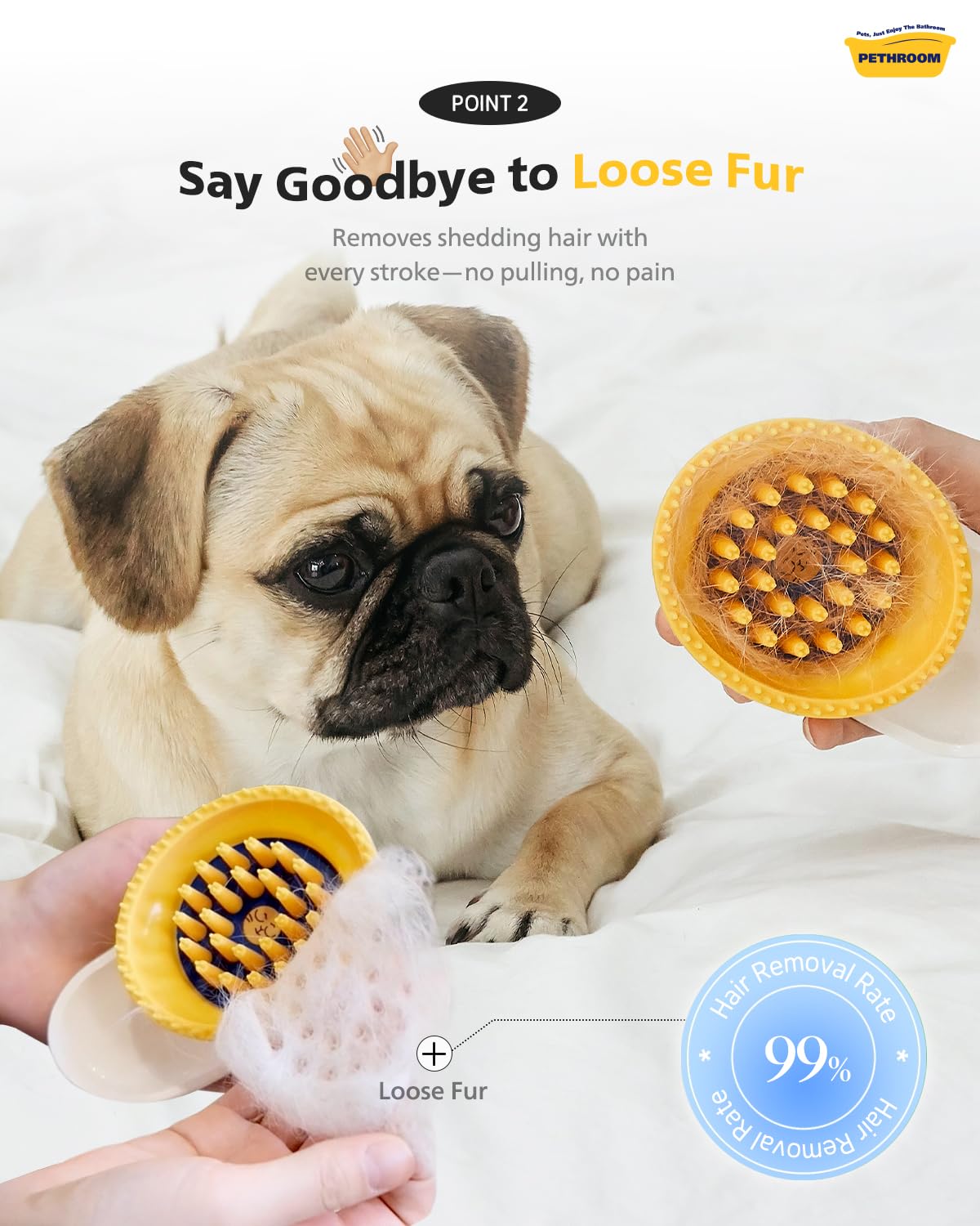 PETHROOM Brosse silicone chat – durable et facile à nettoyer