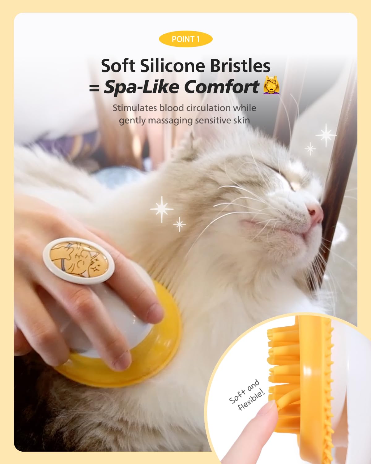 PETHROOM Brosse silicone chat – usage confortable et prise en main