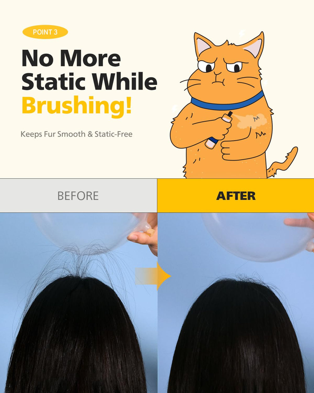 PETHROOM brume sans parfum contribue à réduire les pellicules et les frisottis.