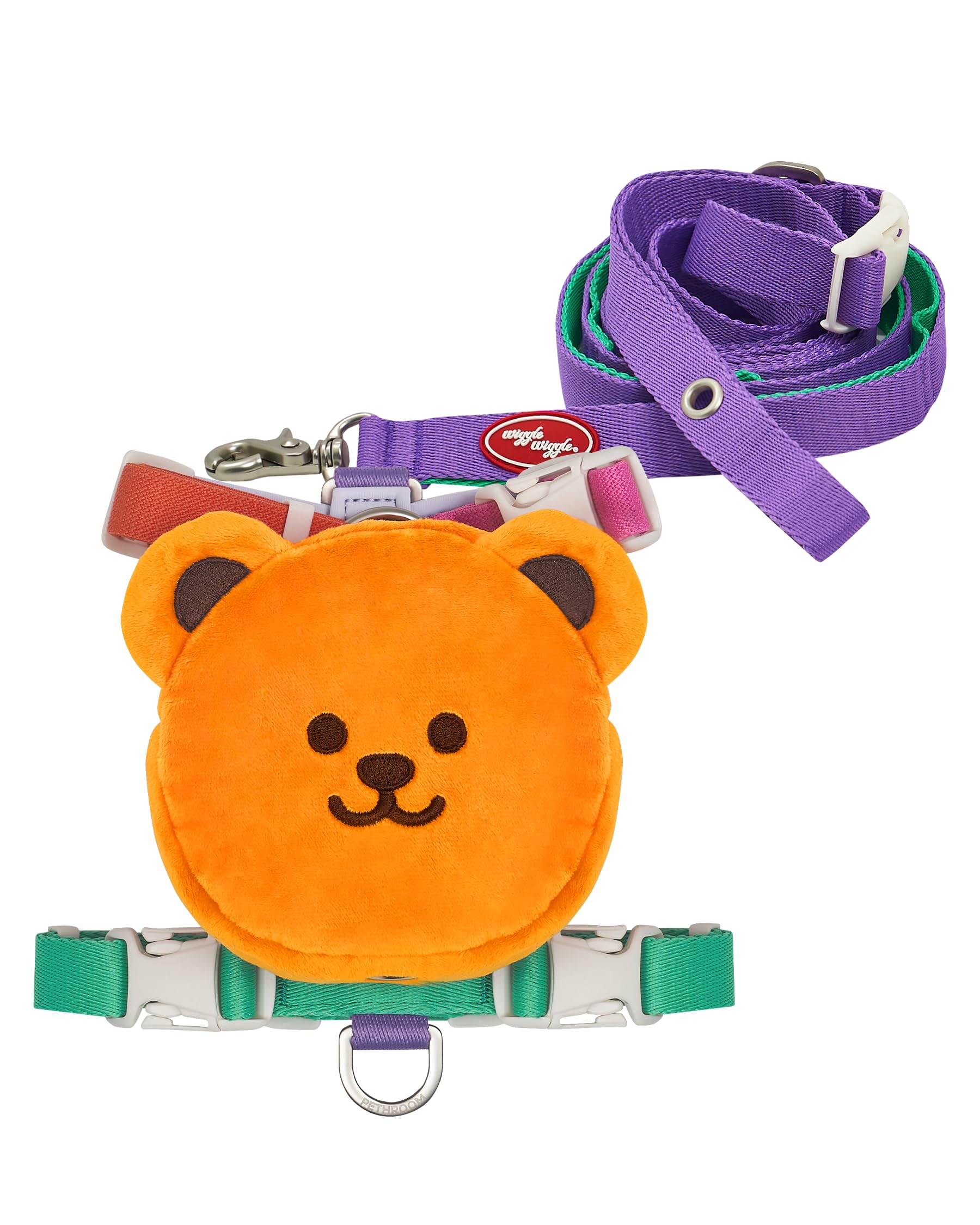 PETHROOM Wiggle Bear harnais-sac à dos pour chien, promenades sûres et confortables.