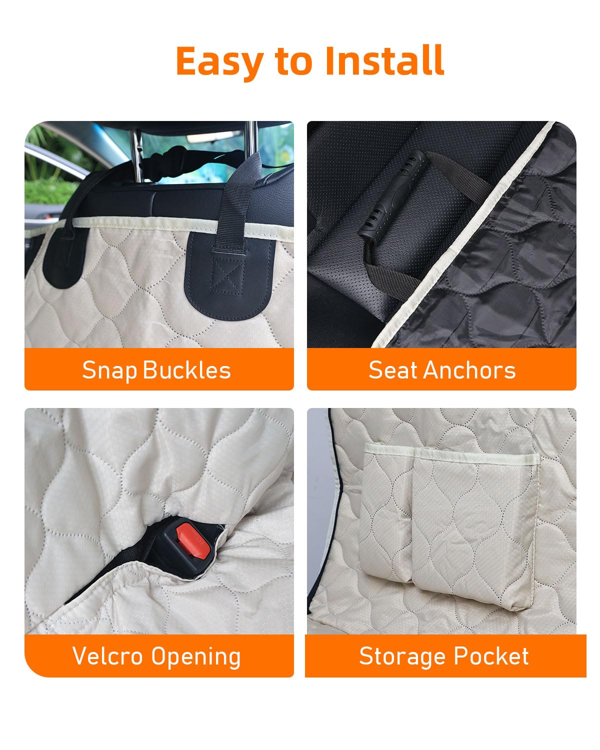 PETICON housse de siège chien nettoyage facile avec chiffon humide