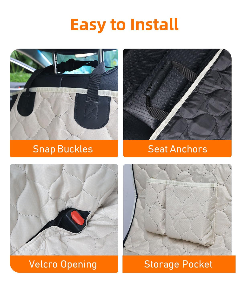 PETICON housse de siège chien nettoyage facile avec chiffon humide