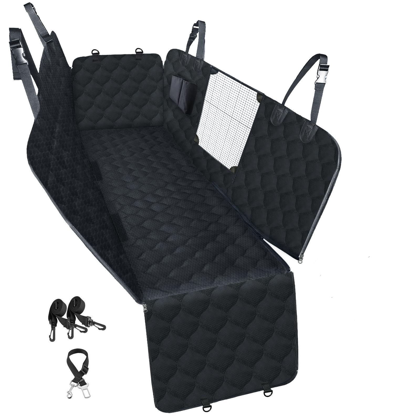 PETICON housse siège arrière imperméable avec fenêtre mesh pour plus de confort