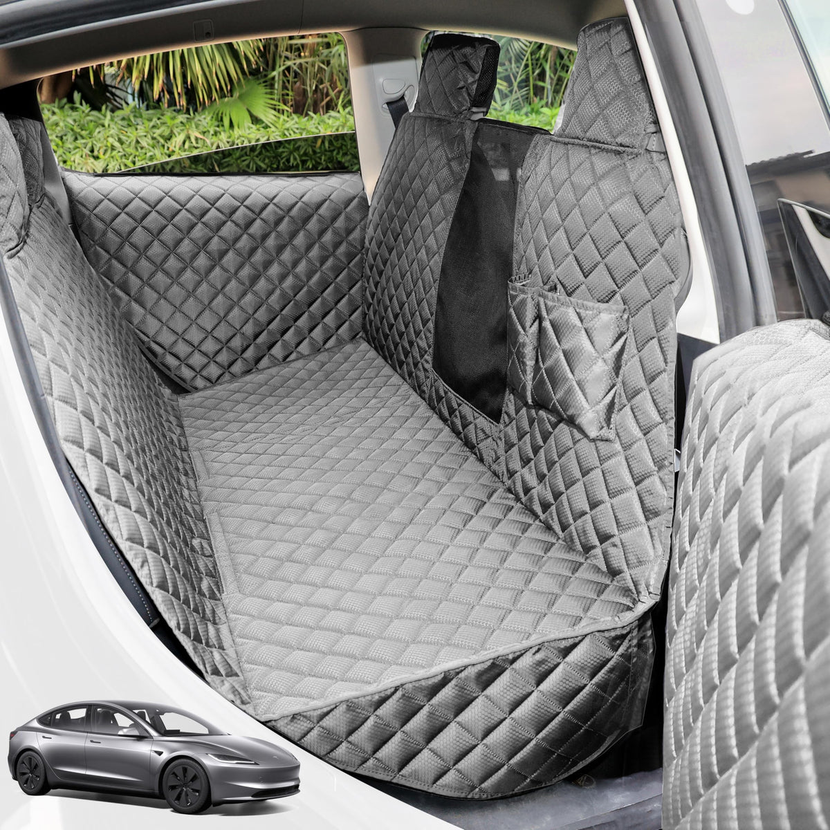 PETICON housse siège arrière pour Tesla Model 3/Y — protège cuir et tapis.