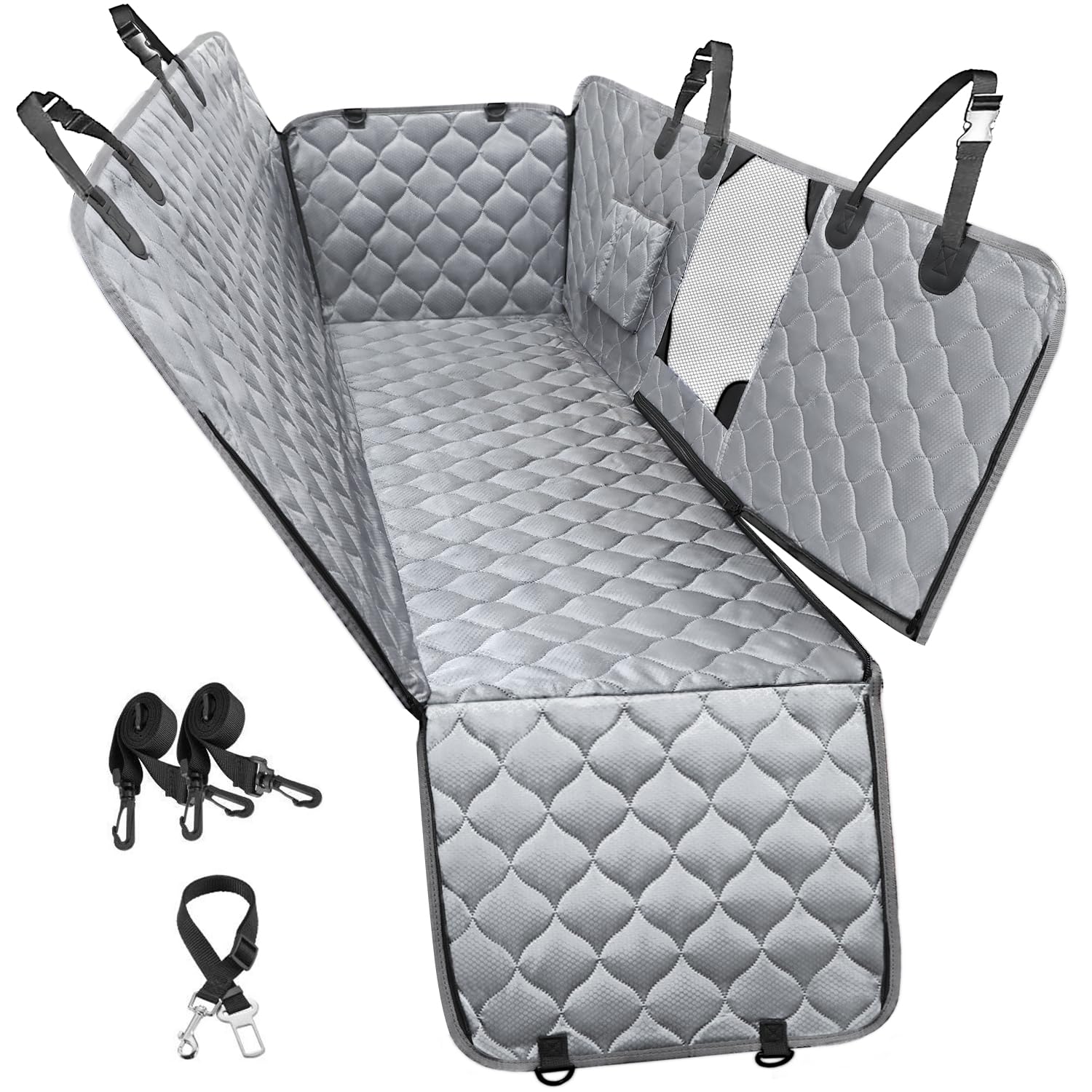 PETICON housse-siege-chien fenetre-mesh pour meilleure aération et tranquillité en trajet.