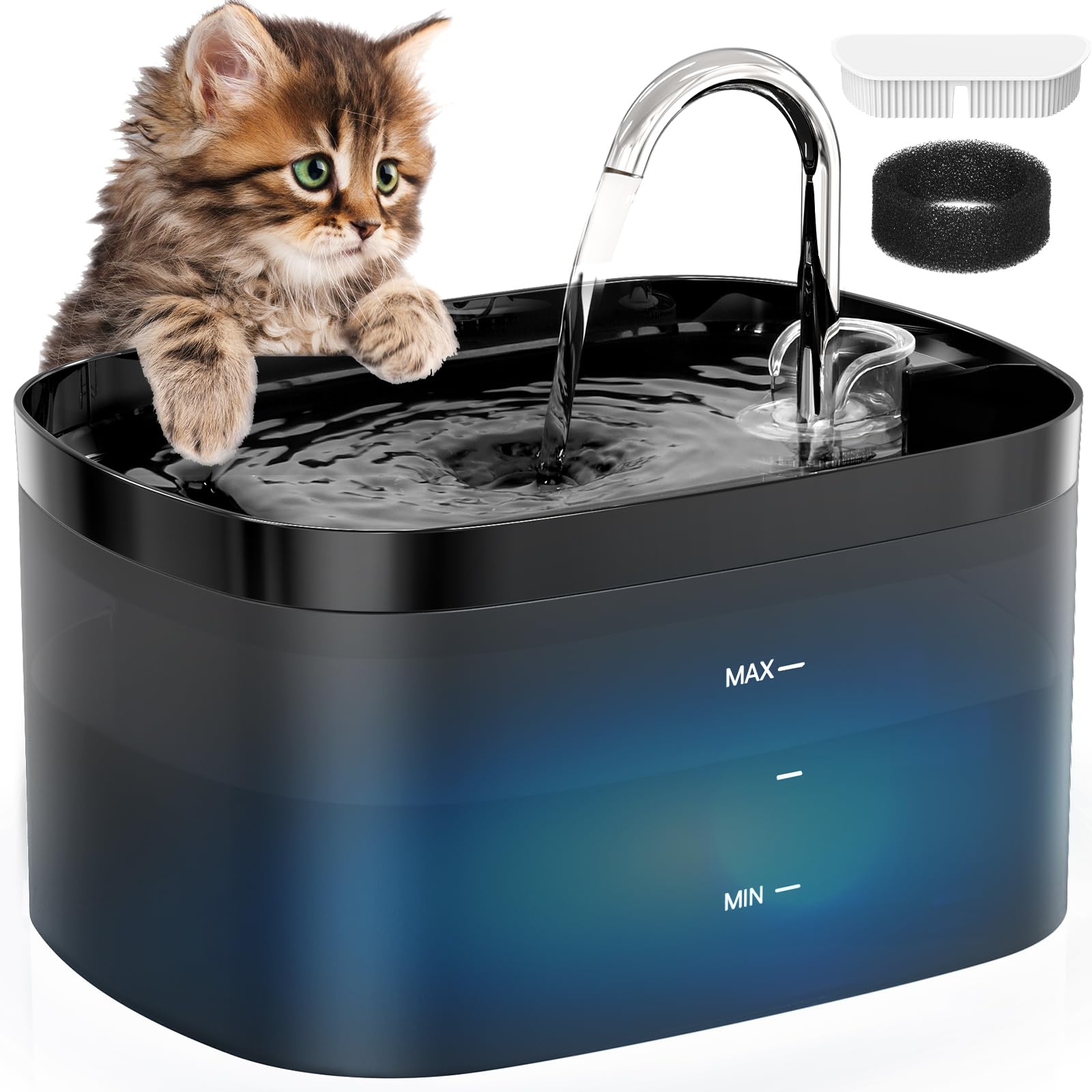 Fontaine Petilog pour chats au design robinet, invite à boire plus fréquemment.