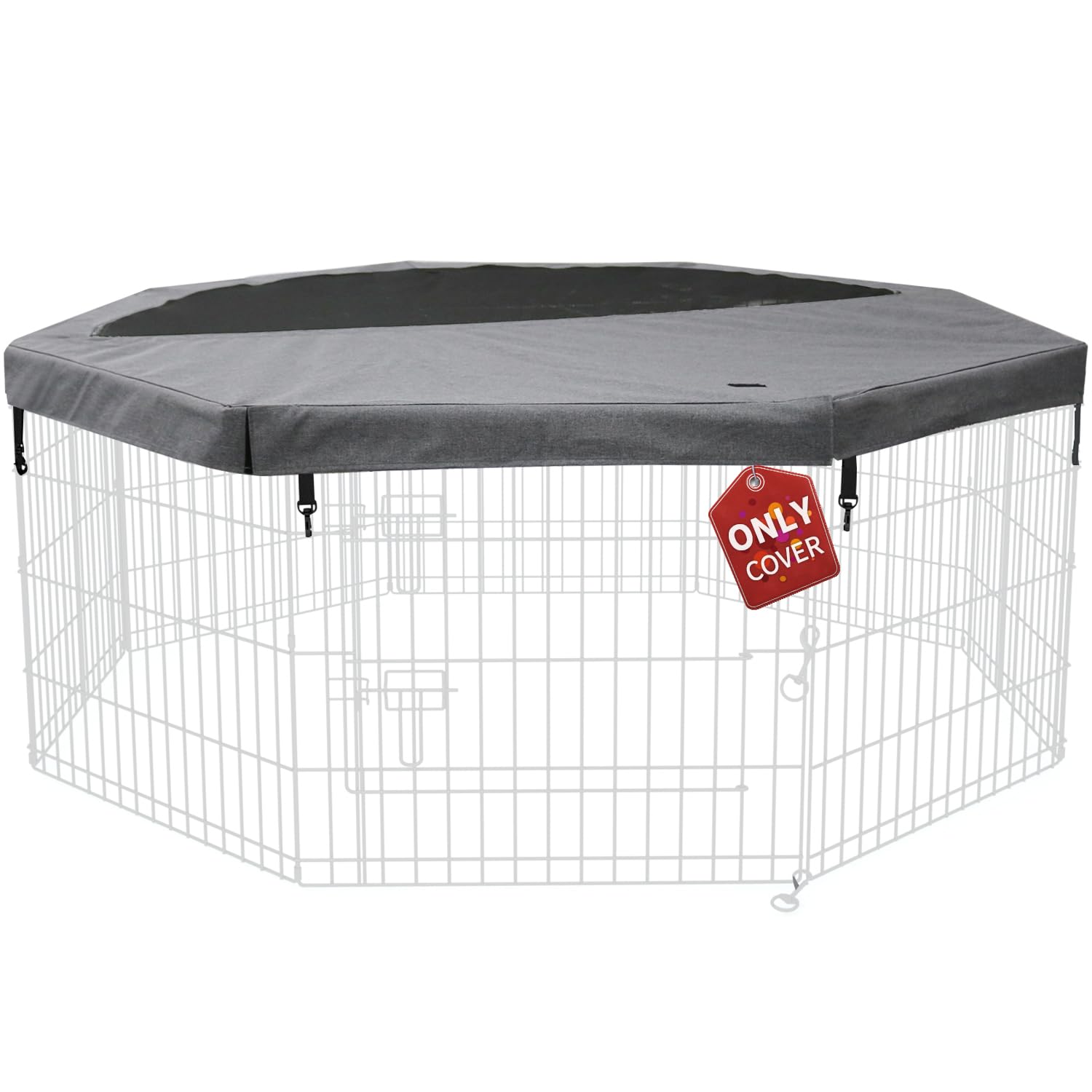 PETIME Housse supérieure pour enclos 24 pouces, ombre et sécurité.