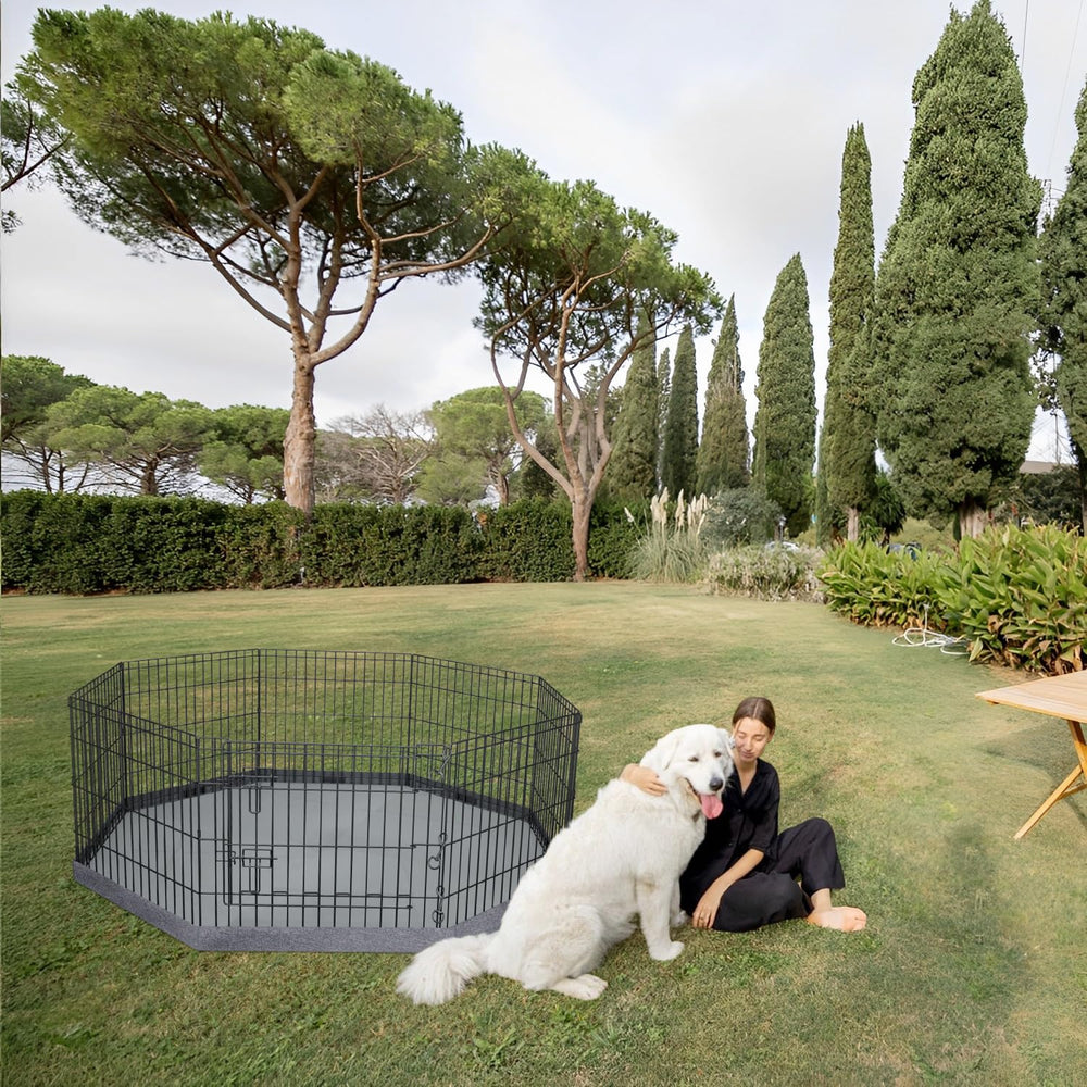PETIME enclos chien, piquets fournis pour installation stable.