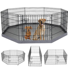 PETIME enclos pliable pour chien, ensemble de 8 panneaux, facile a assembler.