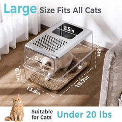 Petinstinct bac-litiere acier inox accés-haut-cote offre flexibilité d entree pour chats.
