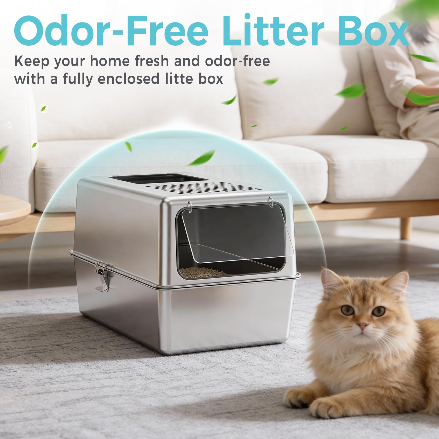 Petinstinct design hygienique ferme protege litterie et privacy chat.
