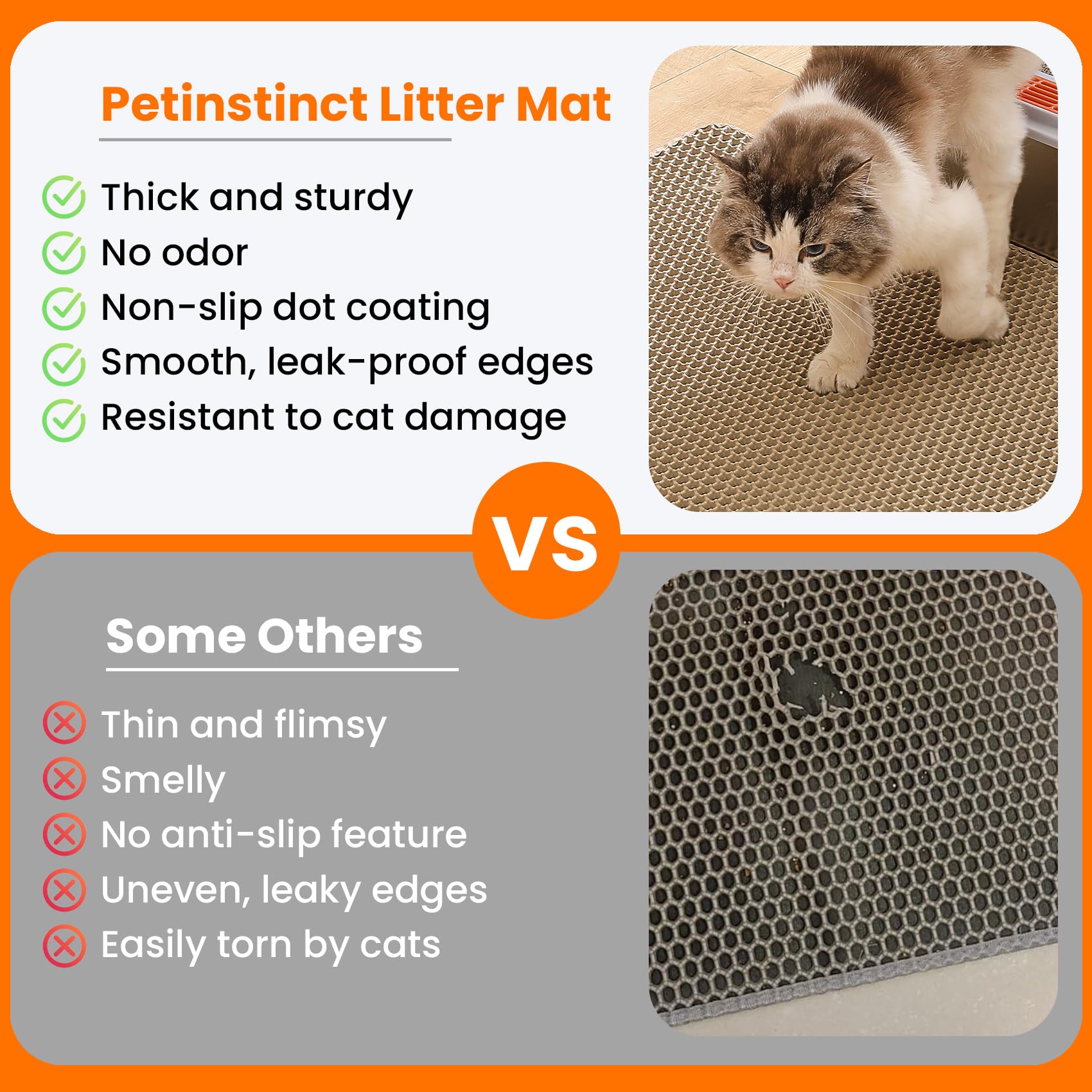 Couche inférieure étanche Petinstinct empêche les fuites et protège le plancher.