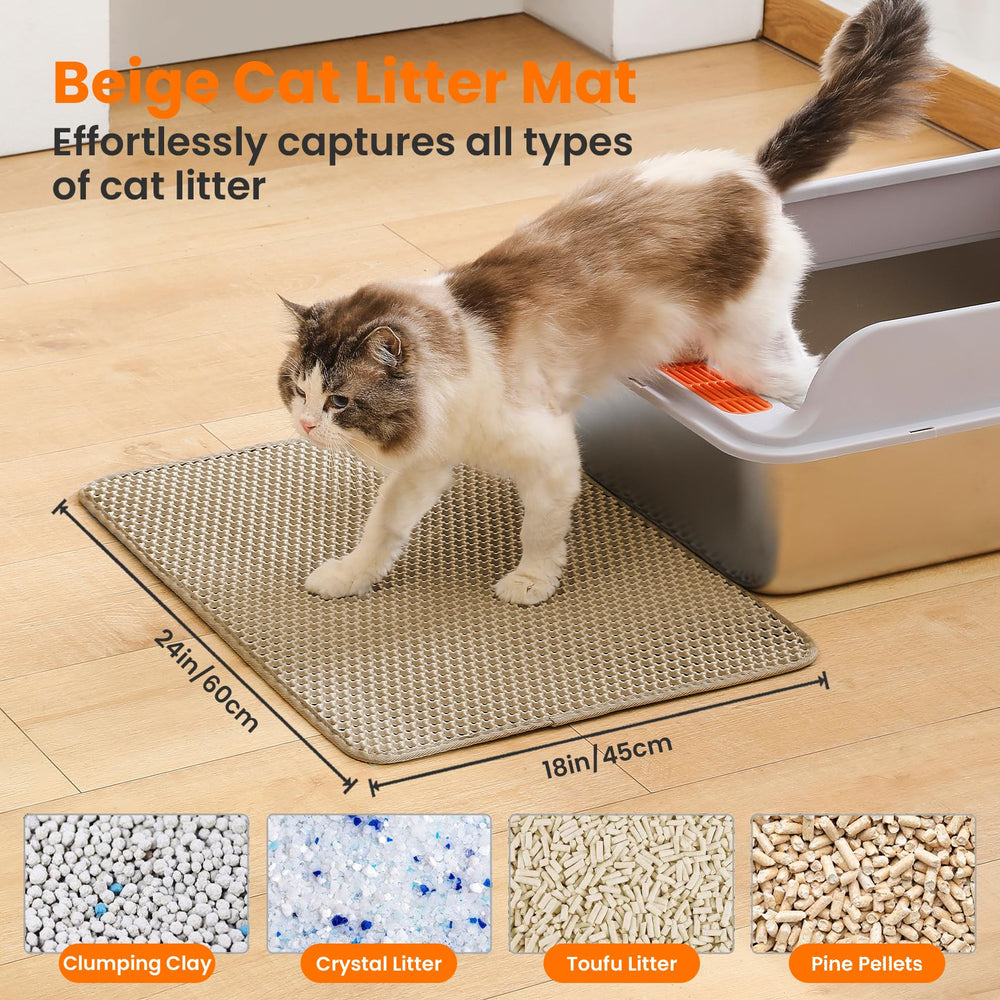 Couche supérieure hexagonale perforée Petinstinct retient les particules de litière efficacement.