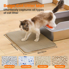 Couche supérieure hexagonale perforée Petinstinct retient les particules de litière efficacement.
