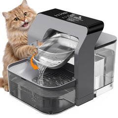 Fontaine Petinstinct 3,5 L en inox pour chats, surface de boisson stable.