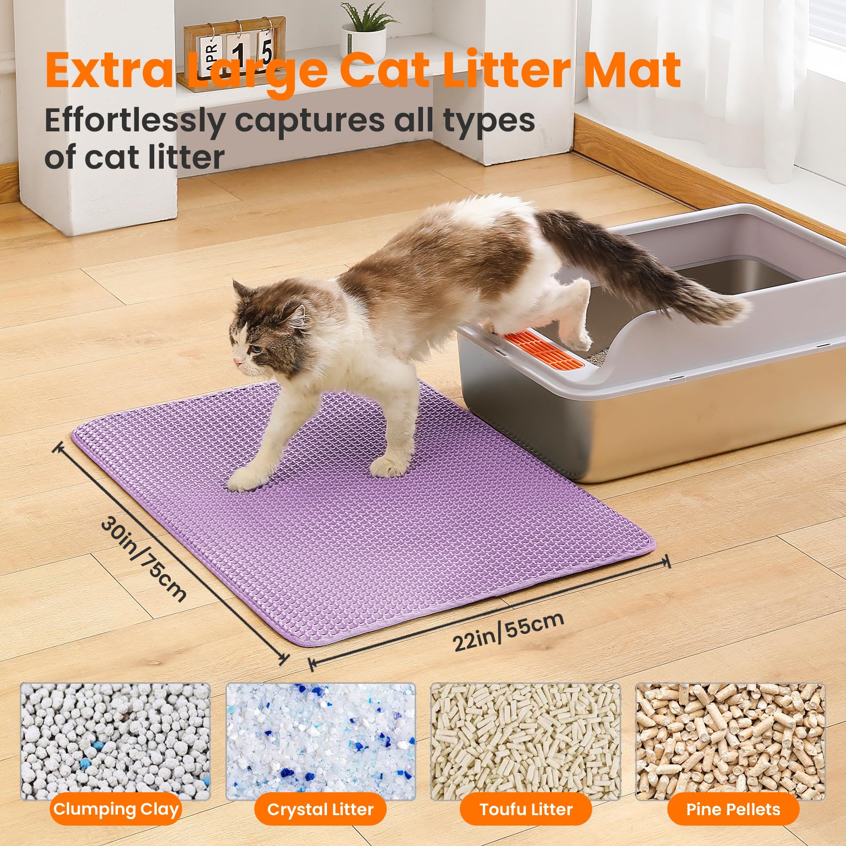 Structure alvéolaire double-couche Petinstinct retient les grains et facilite le nettoyage.