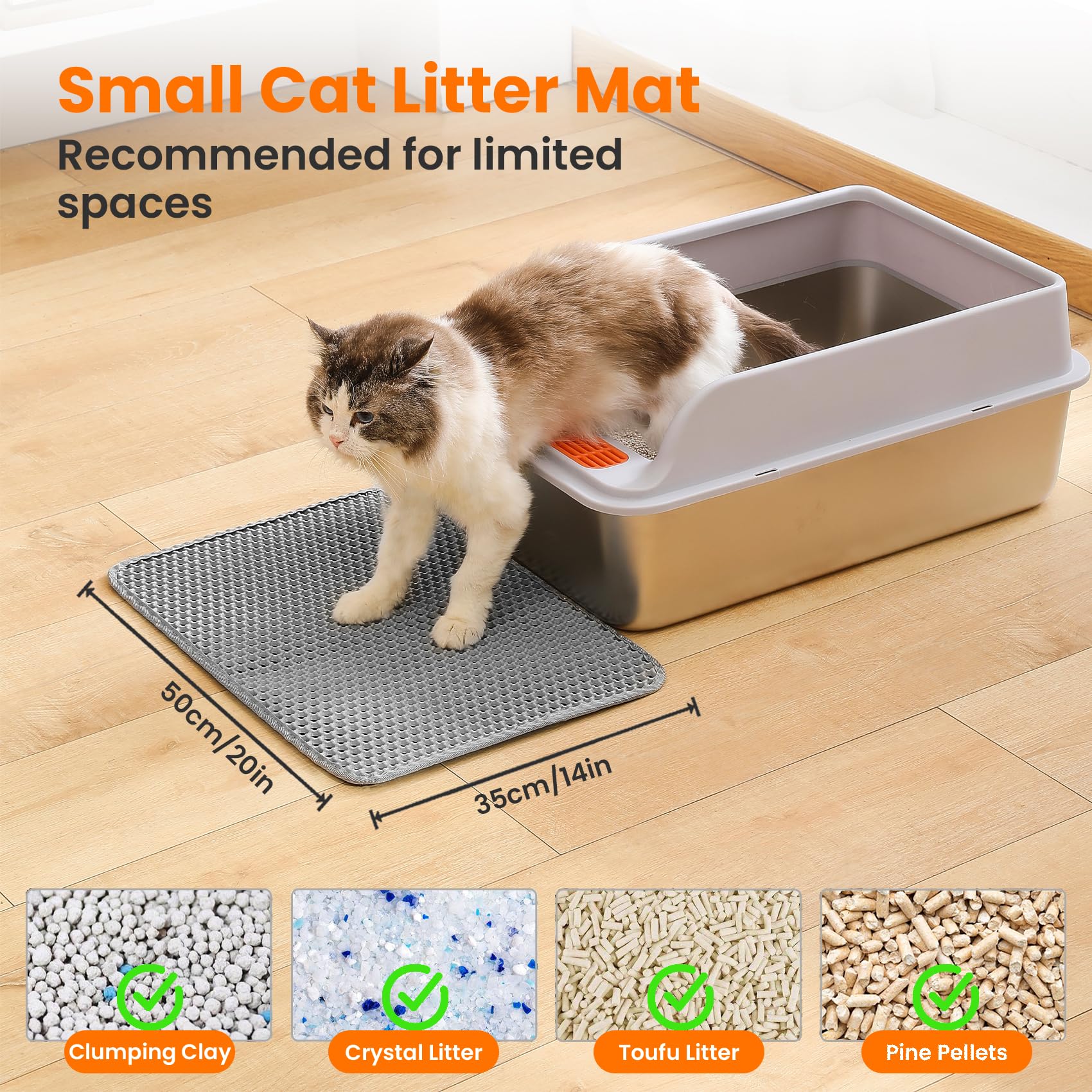Petinstinct tapis litiere chat Anti-Tracking aide a limiter les poussières