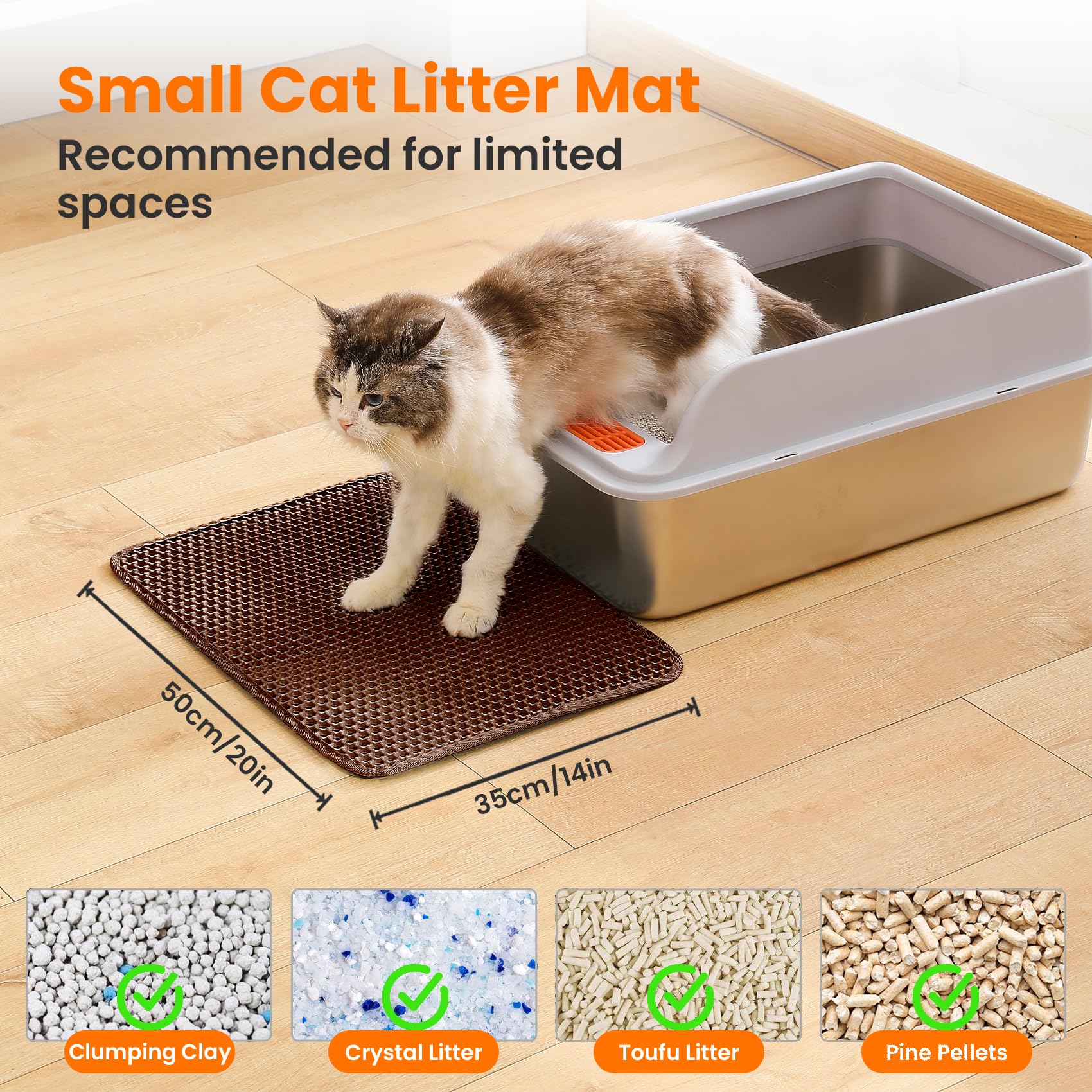 Petinstinct tapis-litiere chat double couche: piège les particules dans la couche inférieure.