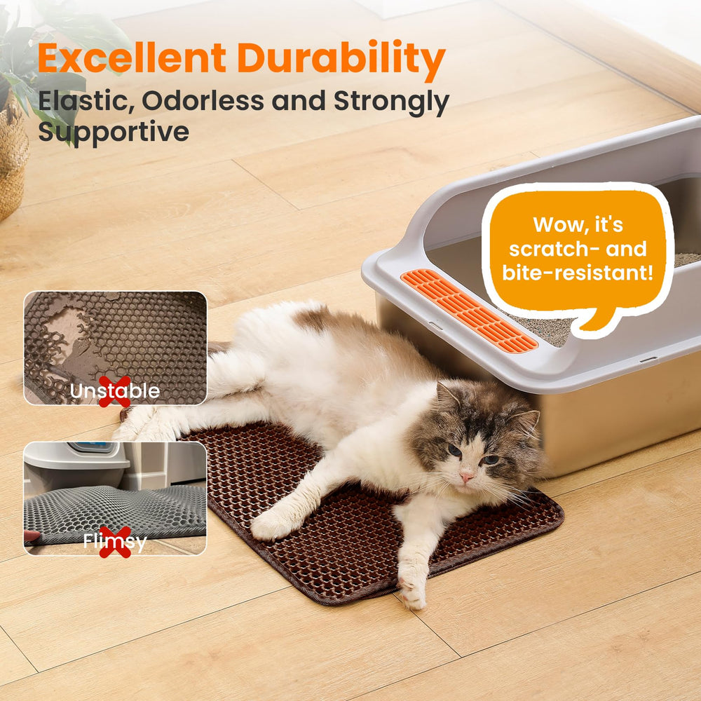 Petinstinct tapis-litiere chat imperméable: fond étanche évite les fuites.