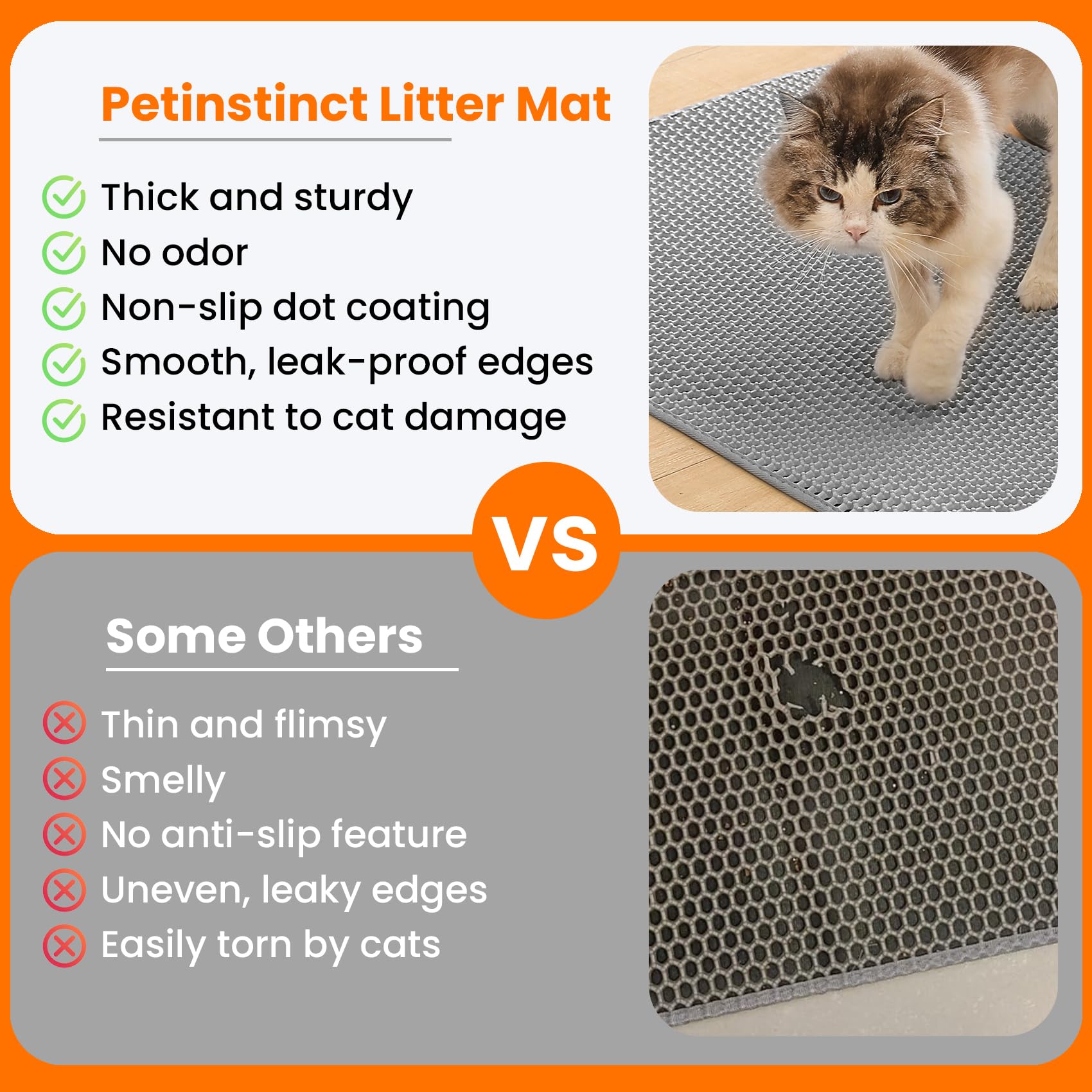 Petinstinct tapis litiere chat Structure Nid dabeille collecte differents types de litiere