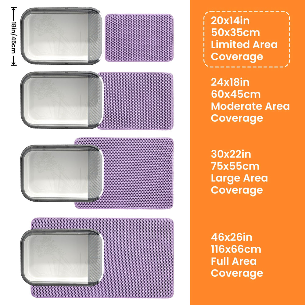 Petinstinct Tapis Litière Chat violet compact apporte une touche colorée et pratique.