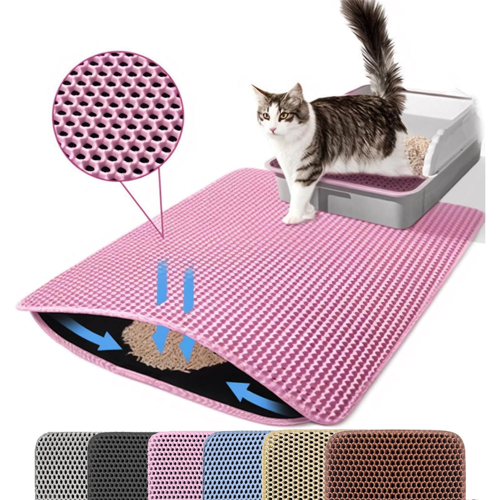Tapis Petinstinct XL 30x22 rose, capte les débris et protege les sols.