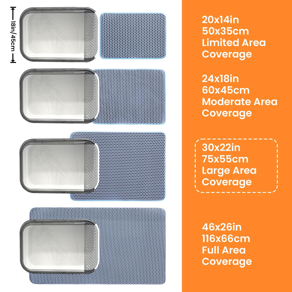 Tapis Petinstinct XL bleu, protection du sol et facilité d’entretien.