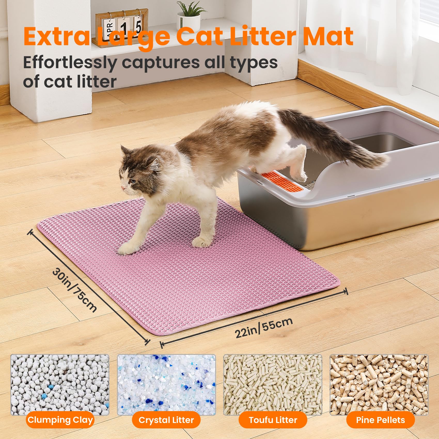 Tapis Petinstinct chat XL, structure alveolaire double facilitant le nettoyage.