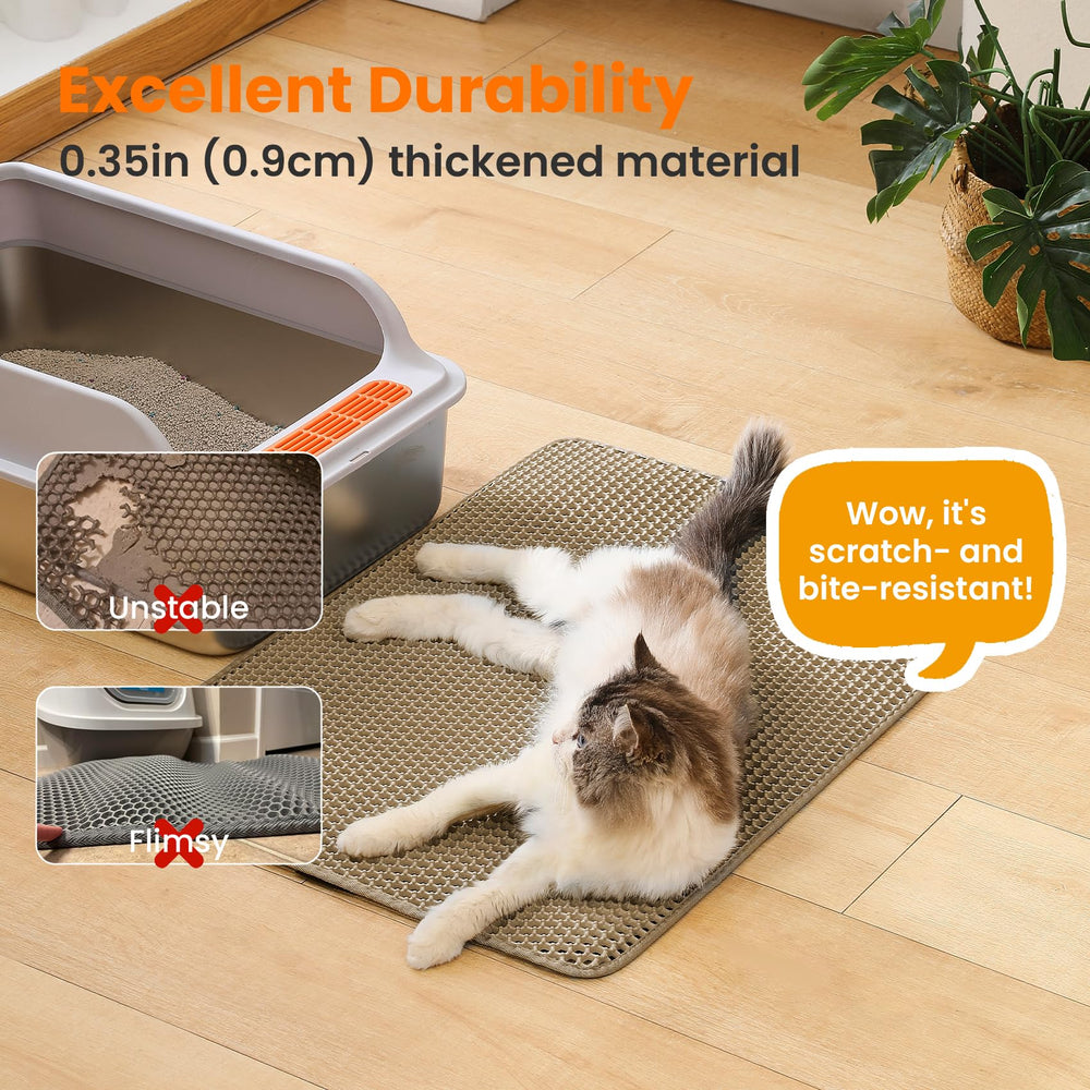 Tapis Petinstinct fond impermeable et dos antiderapant pour sol protégé.