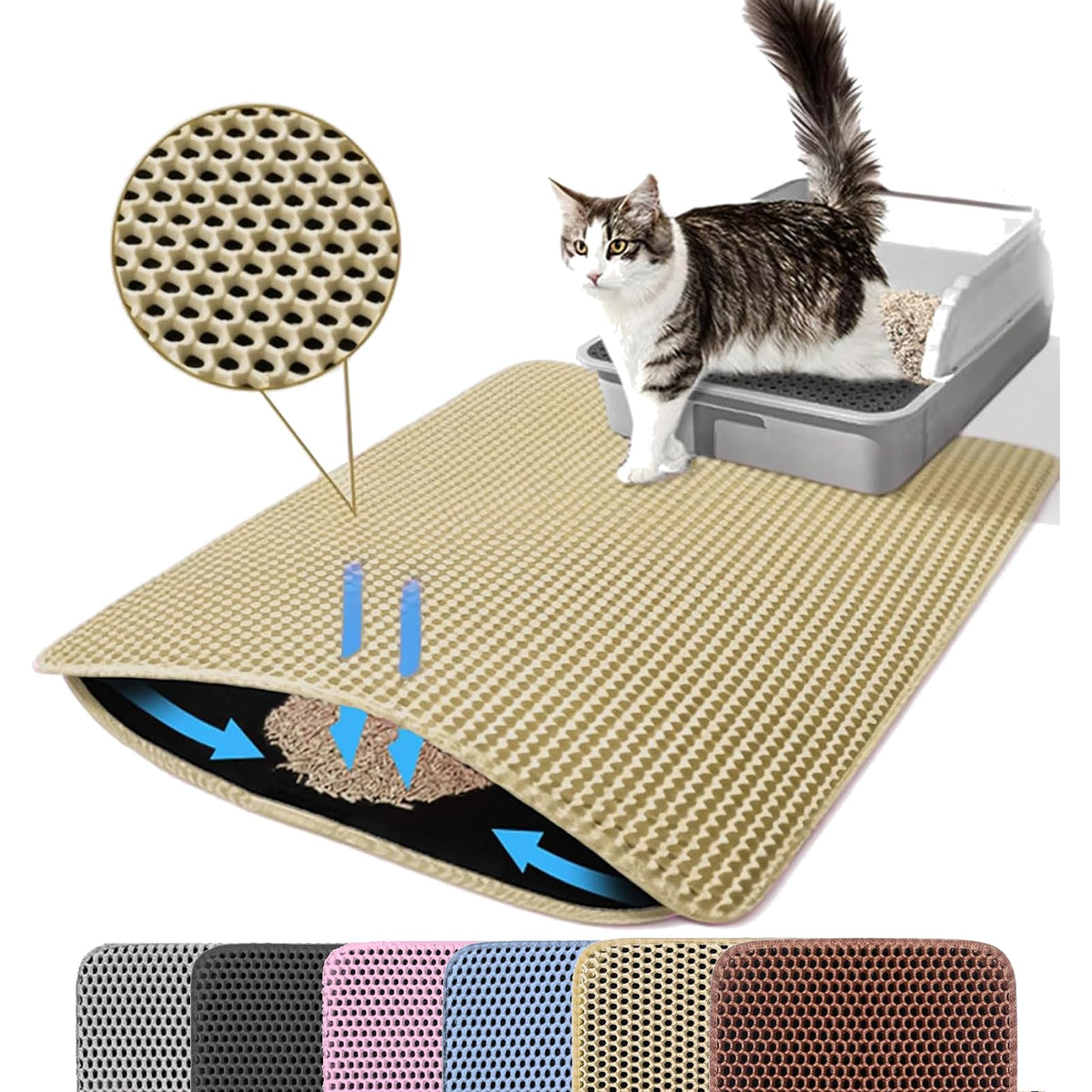 Tapis Petinstinct extralarge nid-dabeille capture les débris et protège le sol.