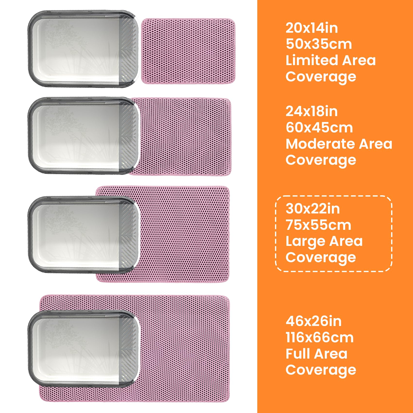 Tapis Petinstinct rose grand-format 30x22, ideal devant la litiere.