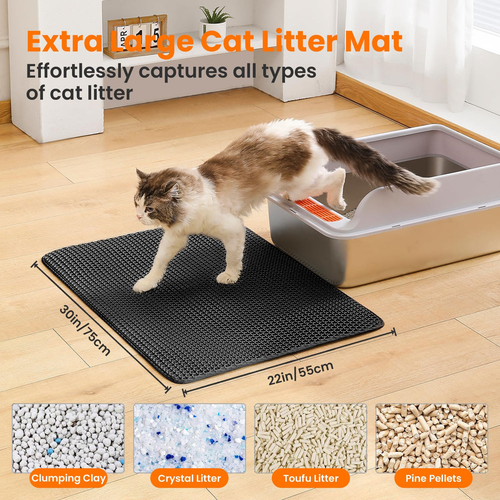Petinstinct Tapis Litière XL — face nid d’abeille, piège les grains de litière