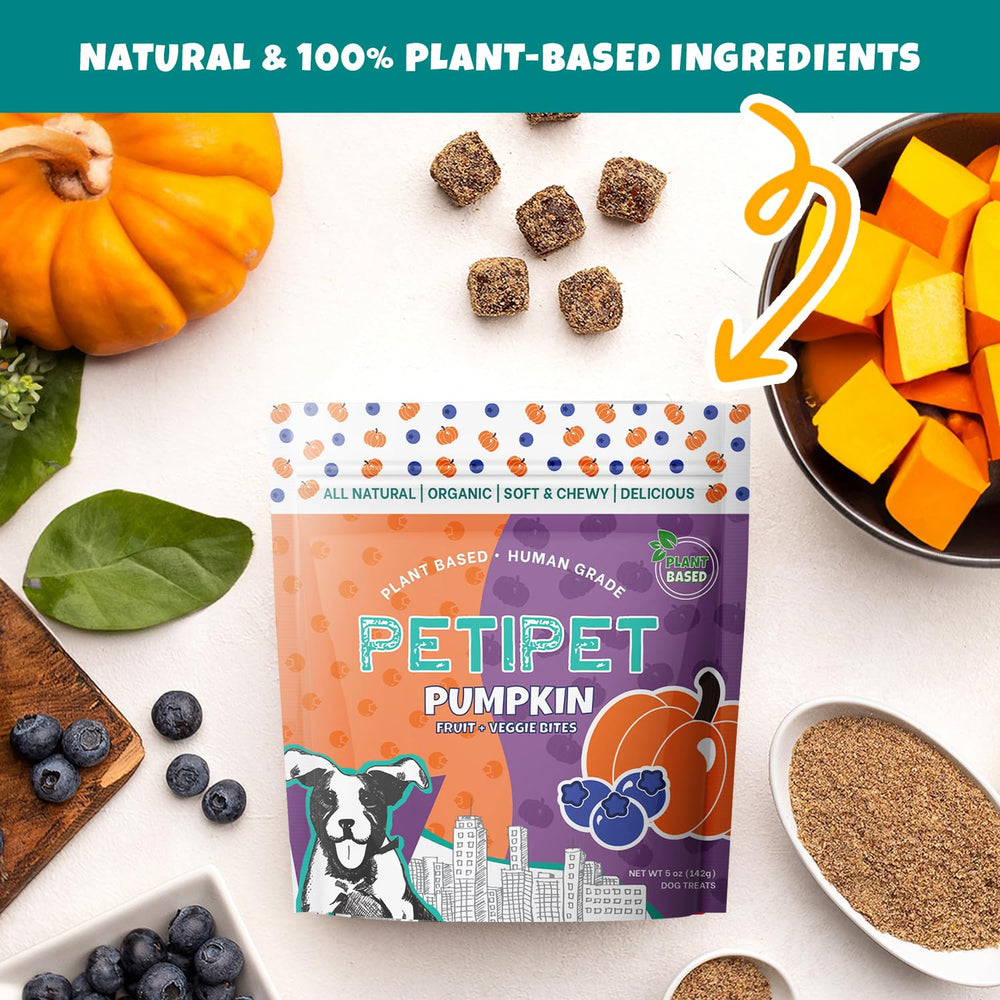 Friandises Petipet citrouille-carotte, ingrédients naturels adaptés aux allergies