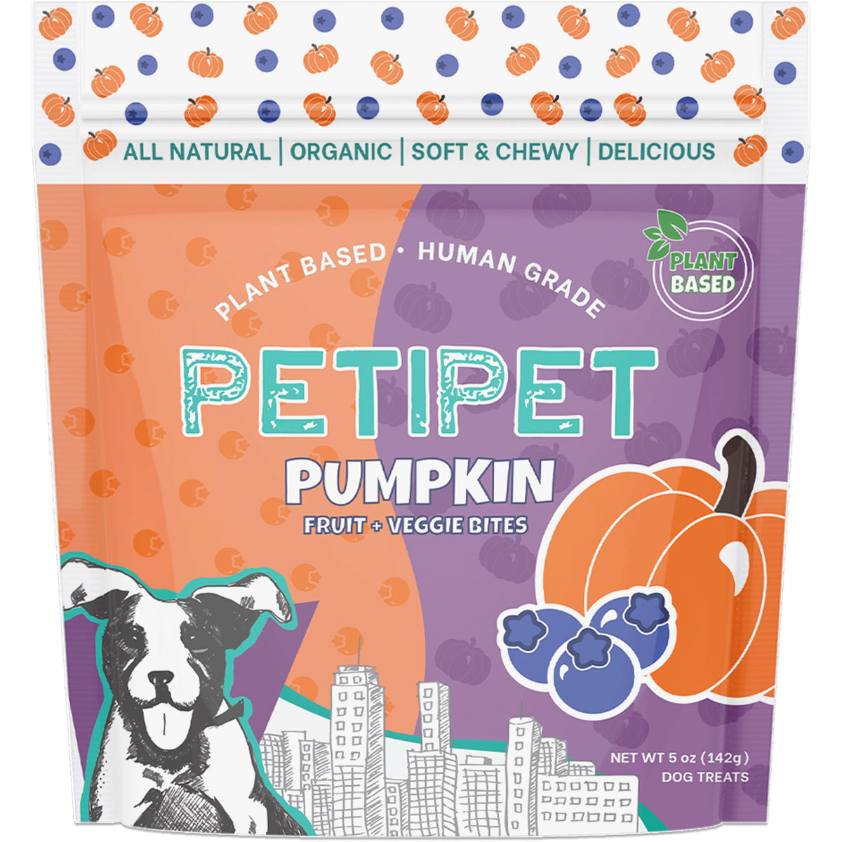 Friandises Petipet citrouille et pomme, texture tendre idéale pour chiens sensibles