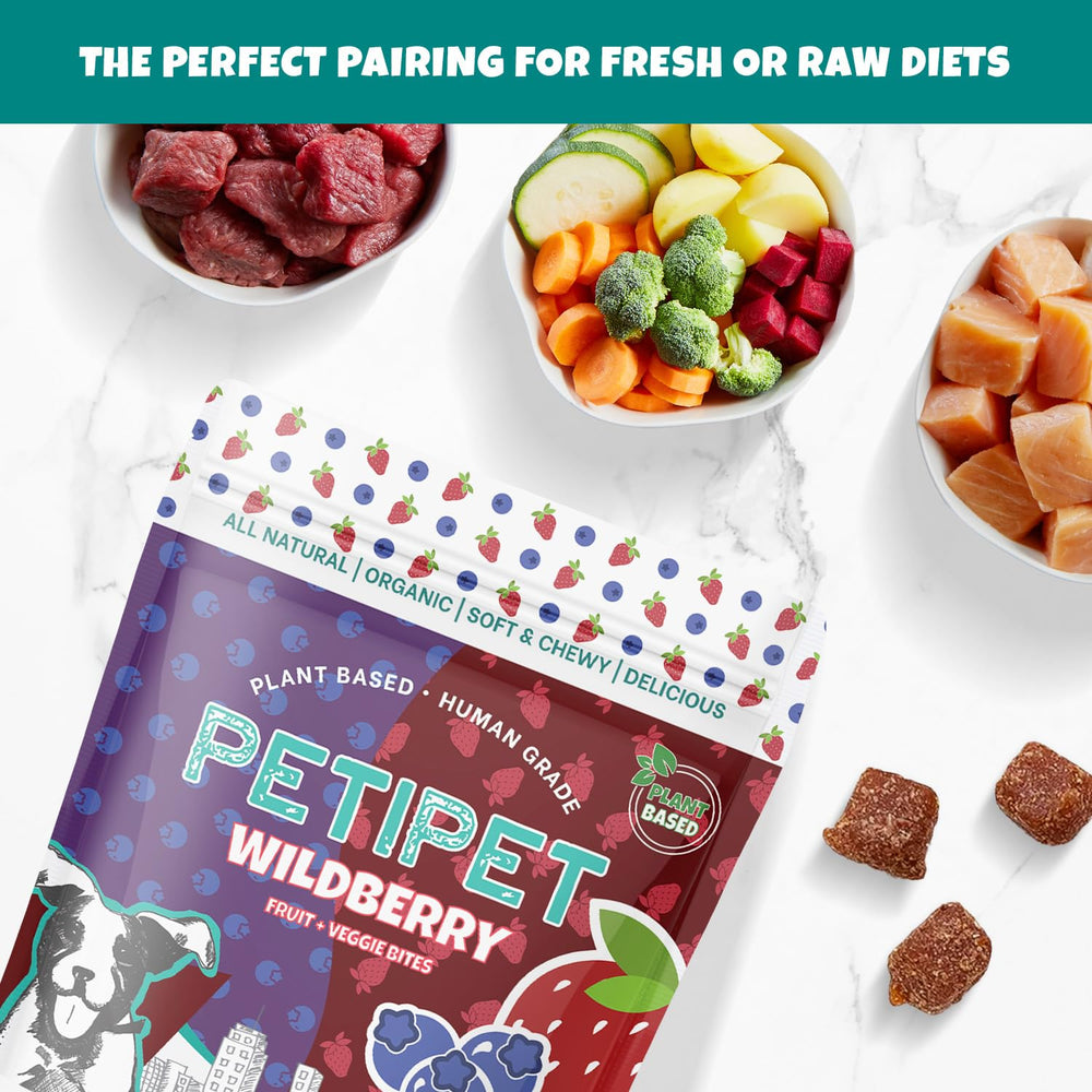 PETIPET Wildberry mélange fruits fraises pommes bleuets: saveurs variées.