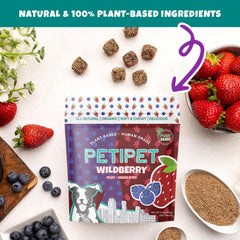 PETIPET Wildberry texture moelleuse: facile à mâcher, idéale pour chiens sensibles.