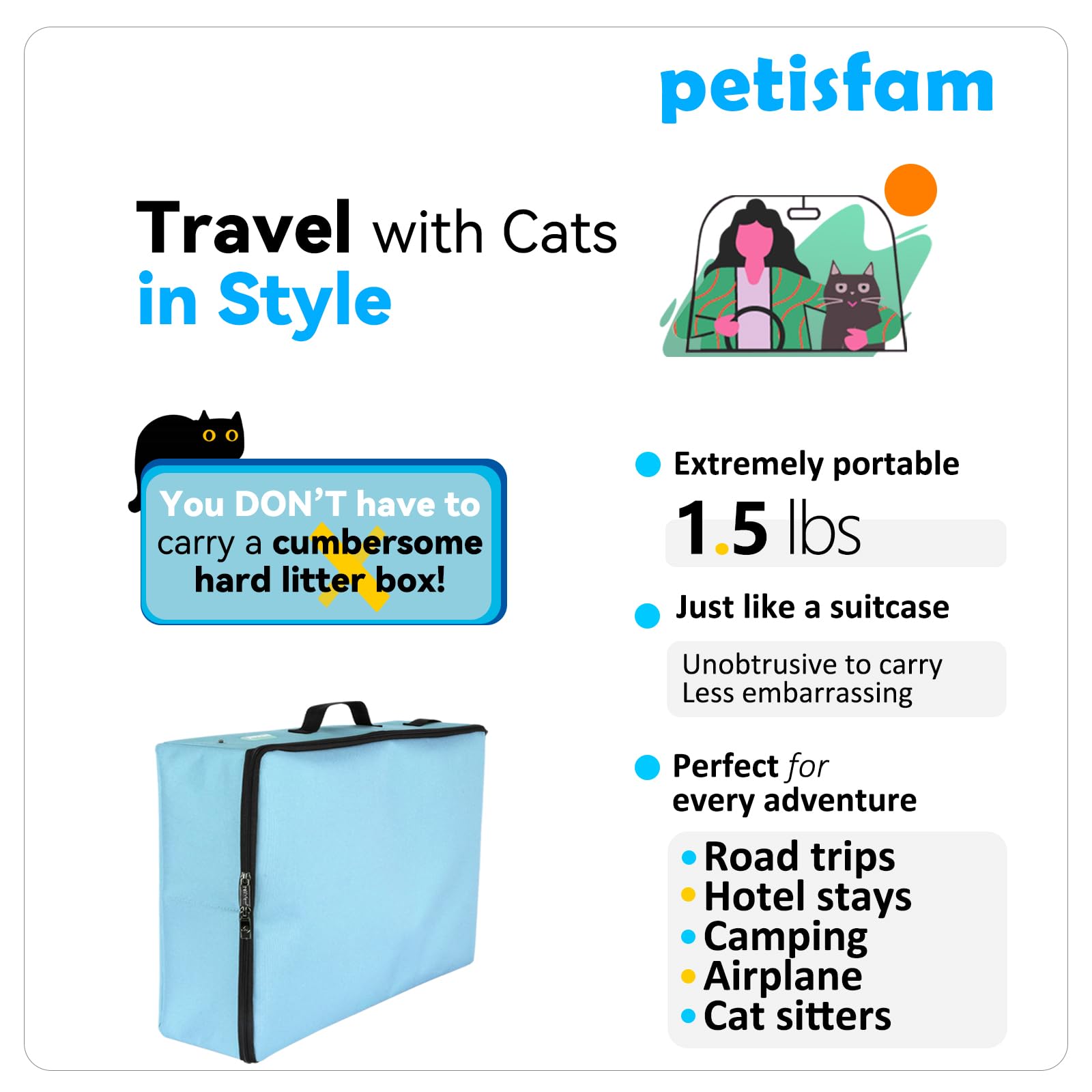 Boîte litière pliable Petisfam, réutilisable et écologique.