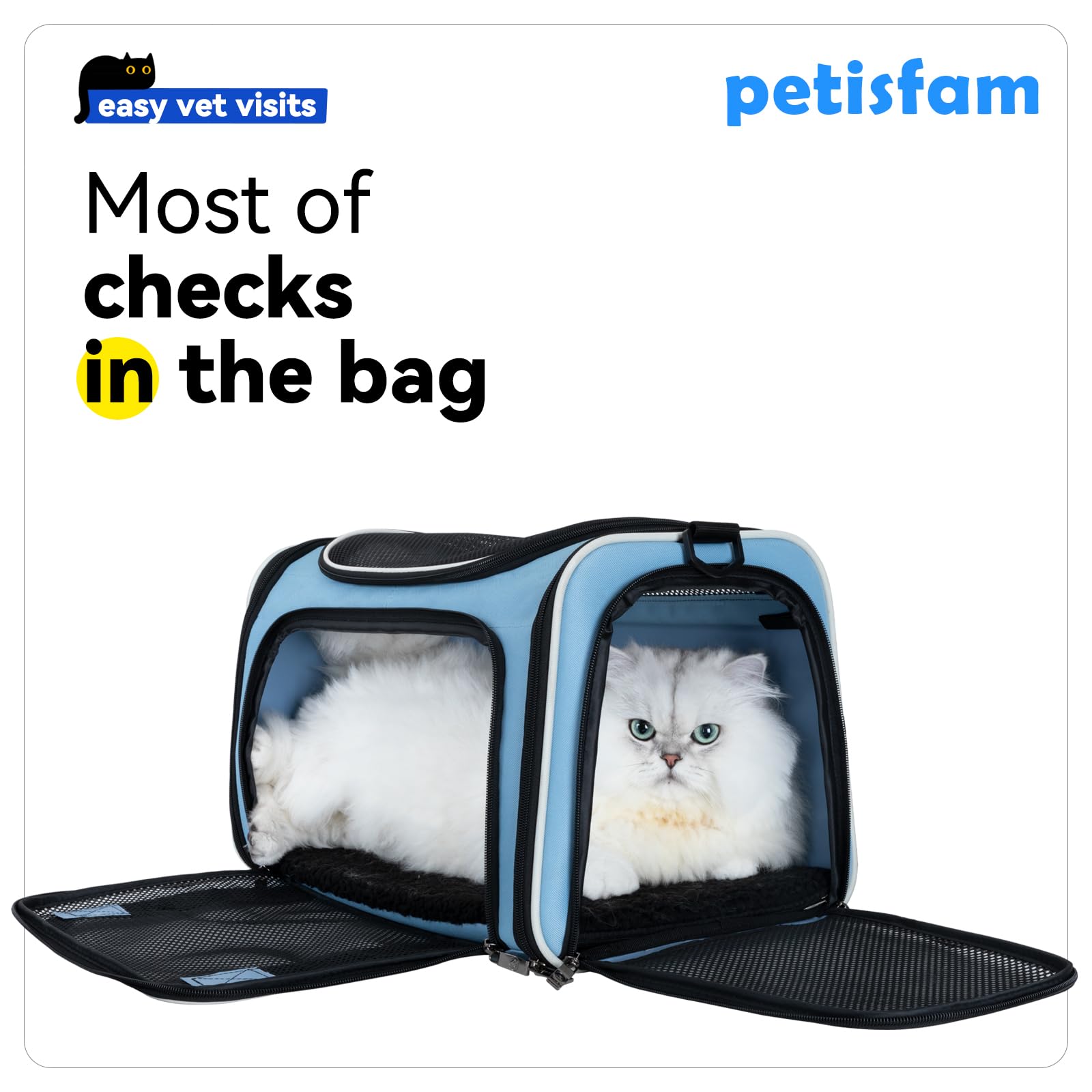Petisfam transport-chat poids leger facilitant les trajets quotidiens.