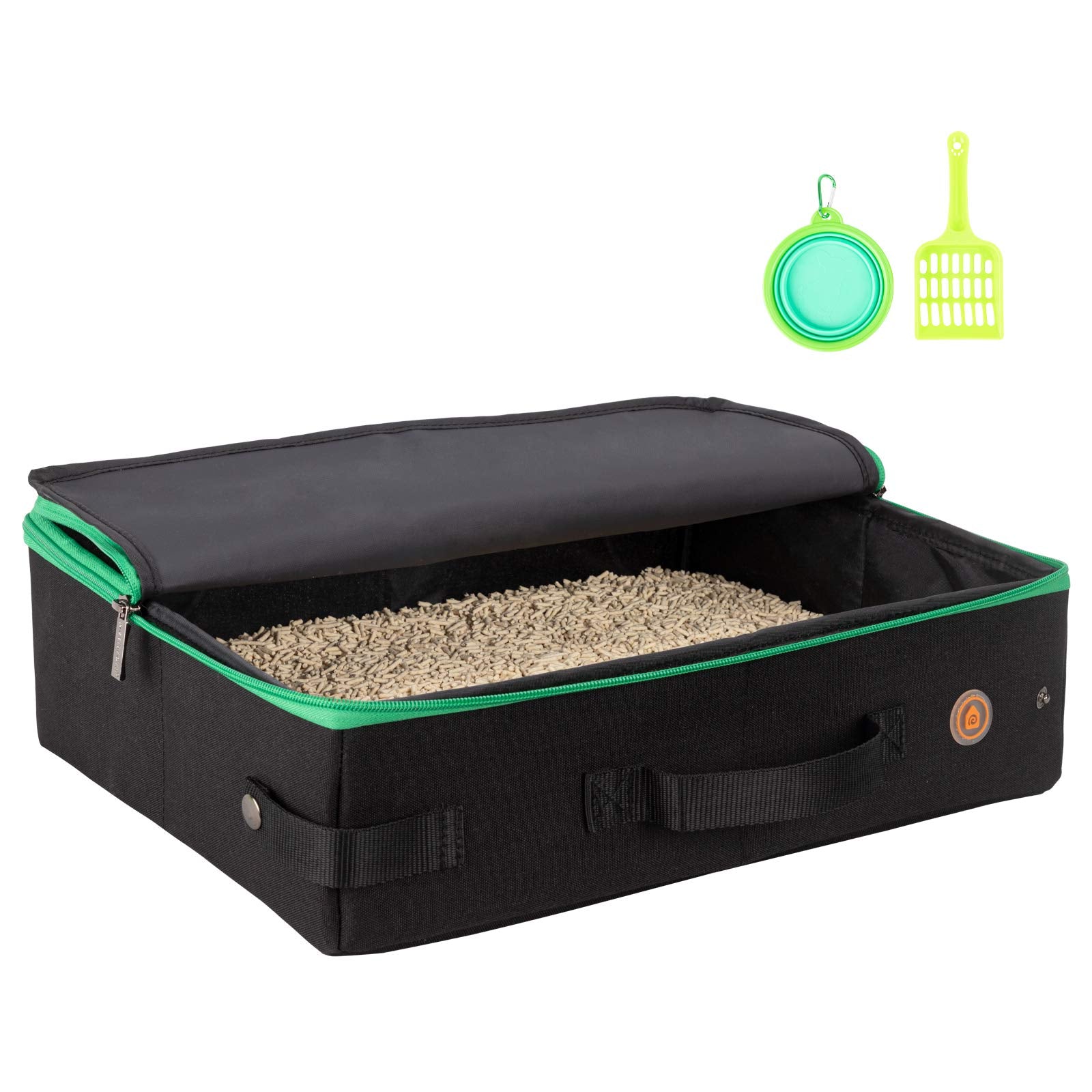 Petisfam Litière portable pour chat avec couvercle, pratique en voyage.