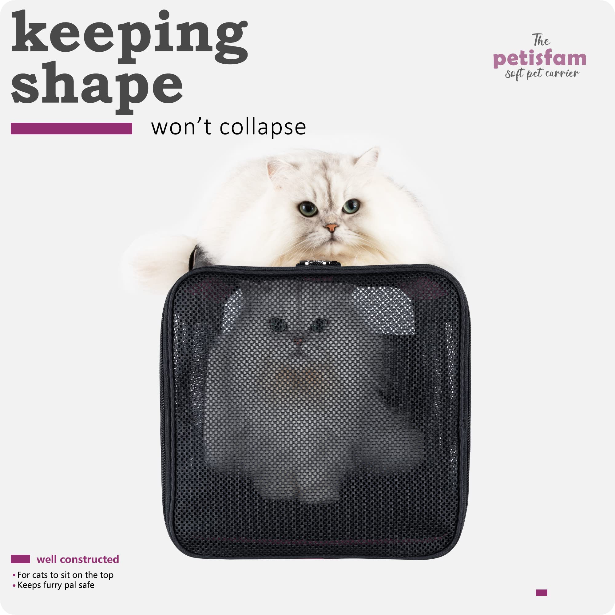 Maillage 360 Petisfam, ventilation et vue pour le chat.