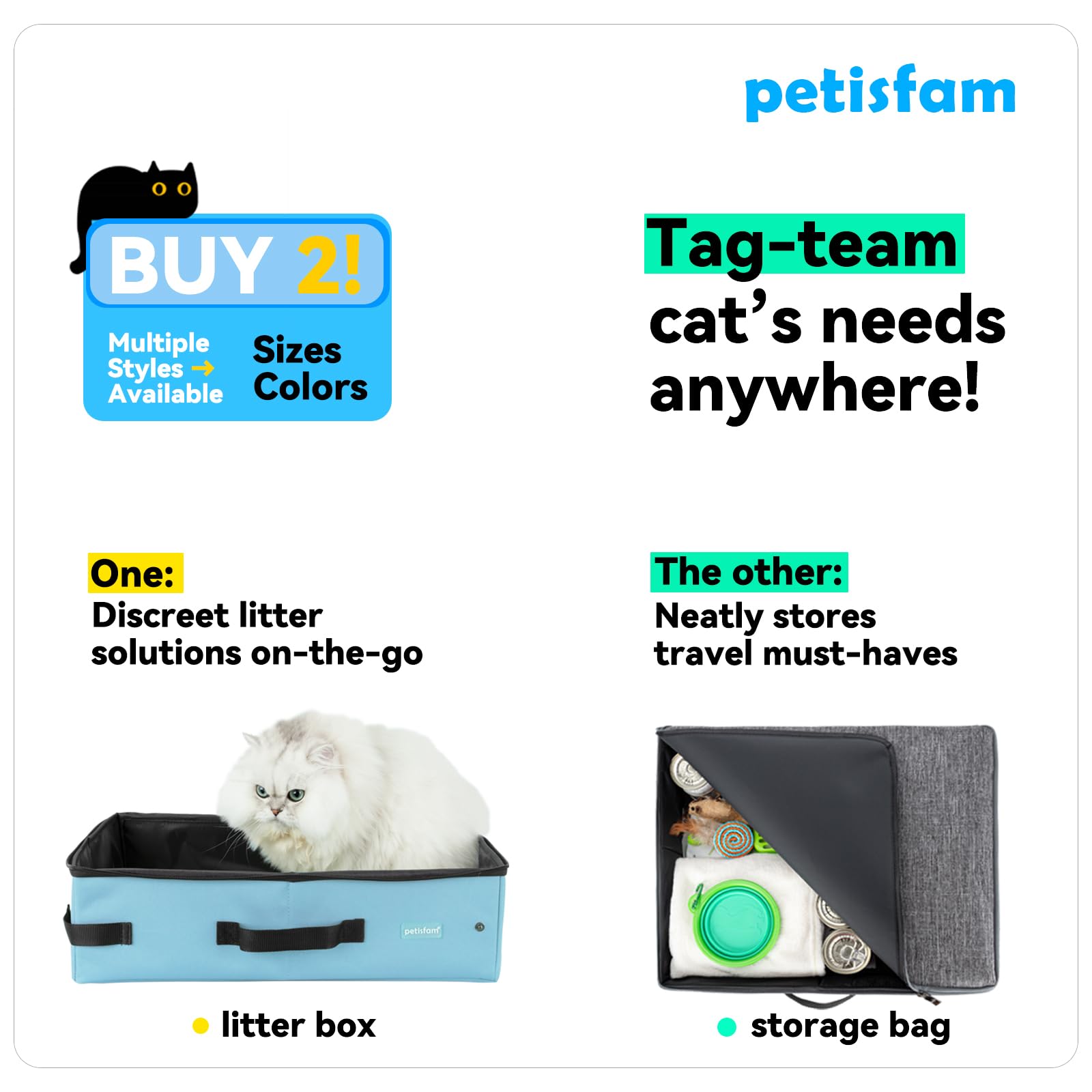 Nettoyage rapide Petisfam, se replie à plat après chaque voyage.