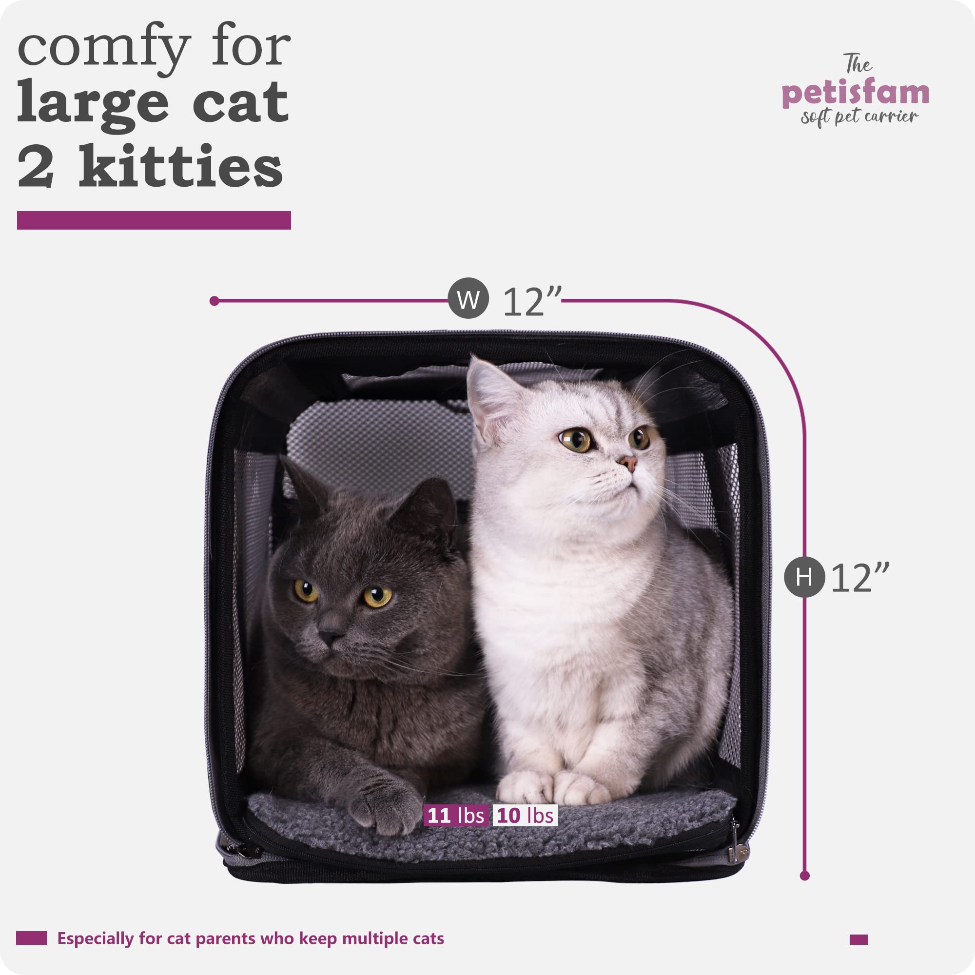 Porte-chat Petisfam pliable, rangement facile et compact.