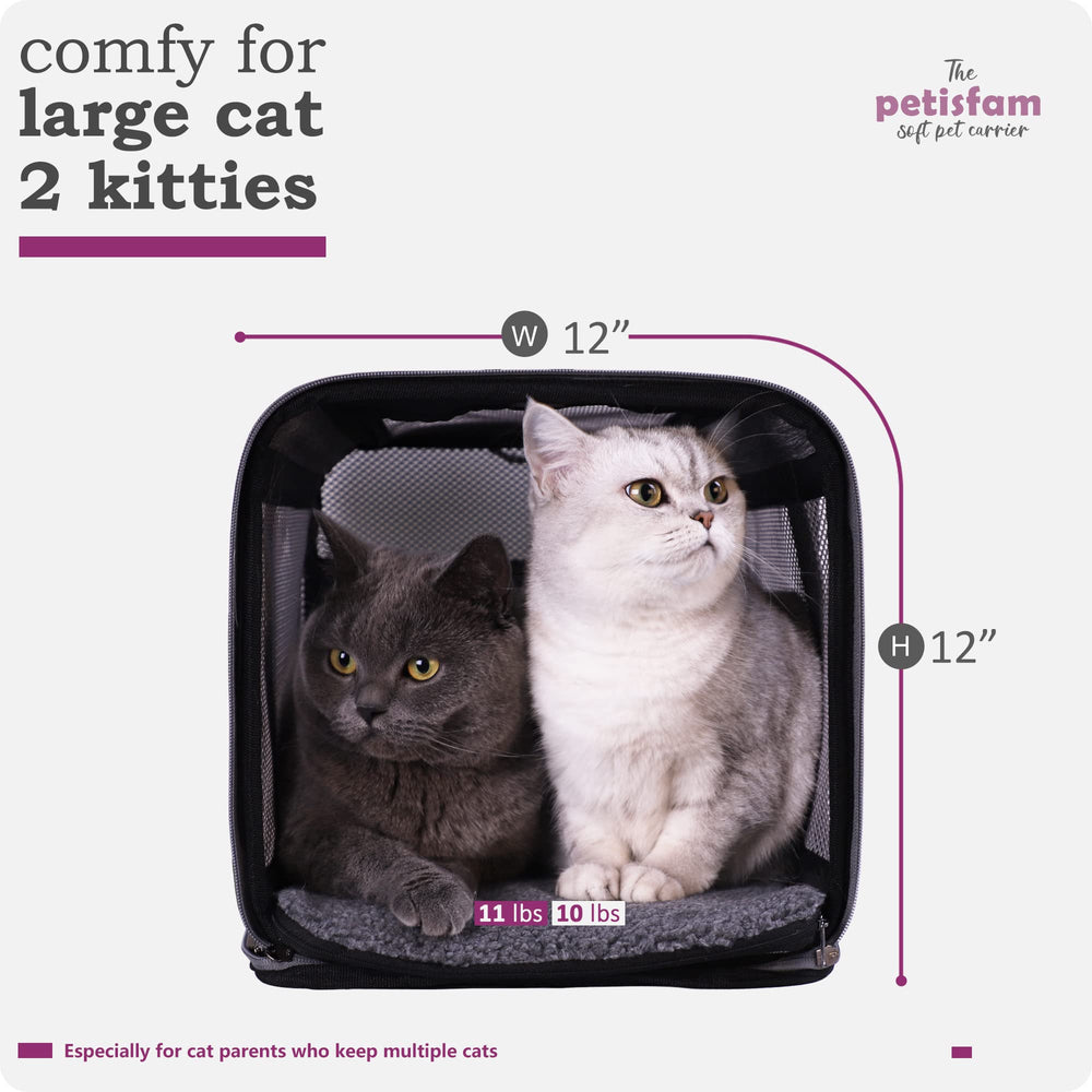 Porte-chat Petisfam pliable, rangement facile et compact.