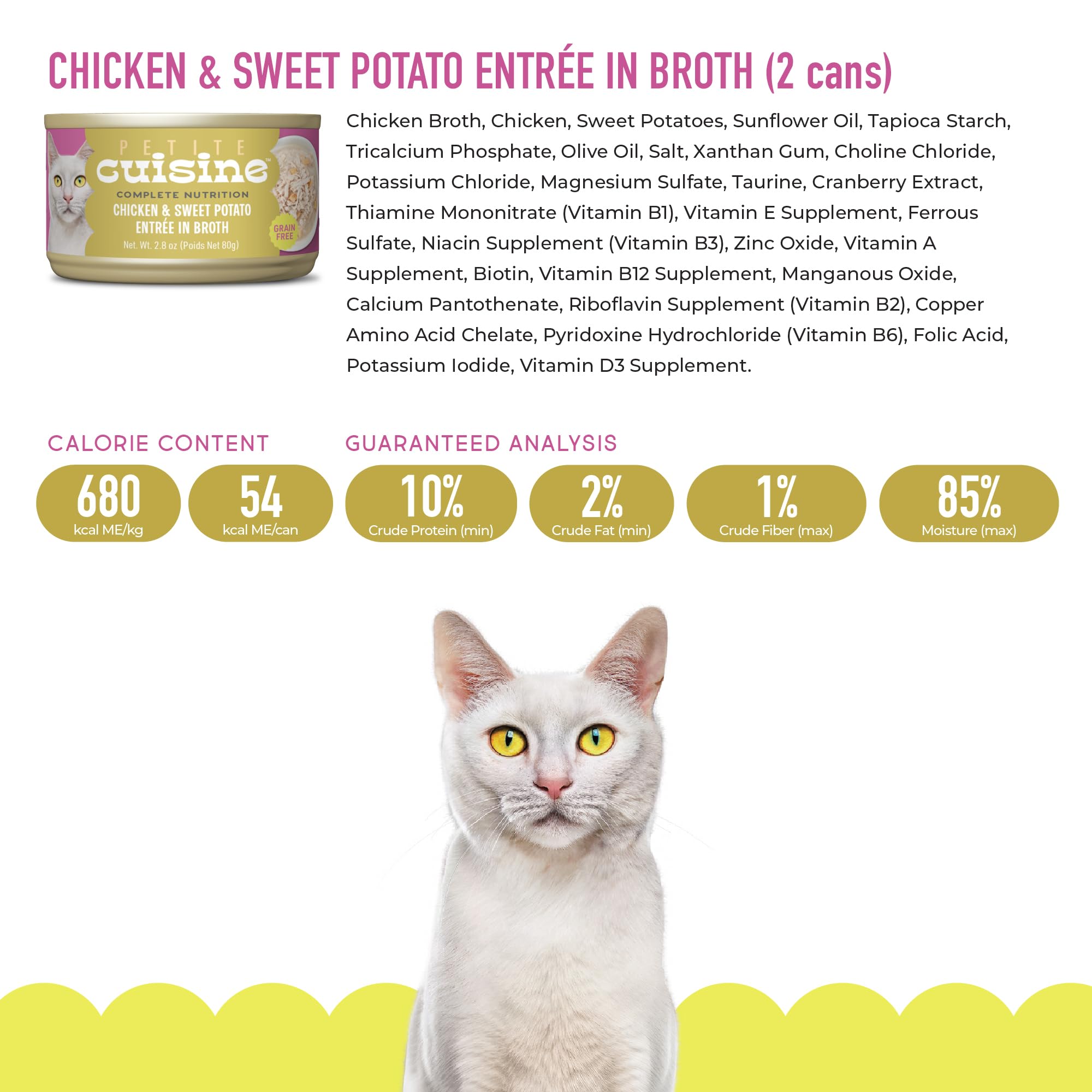 Petite Cuisine bouillon haute hydratation, aide le chat à rester hydraté.