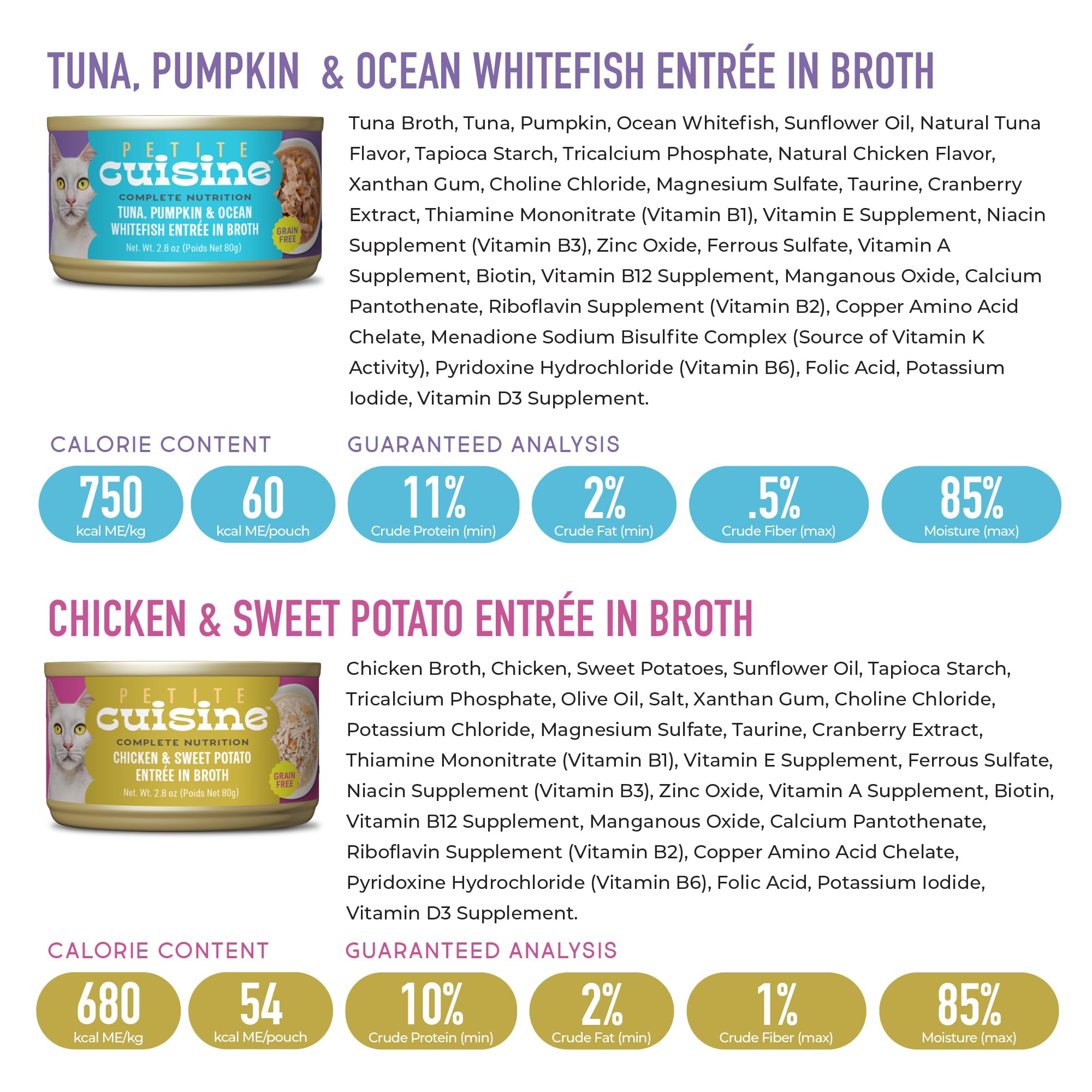 PETITE CUISINE – sans céréales, convient aux chats sensibles aux ingrédients variés