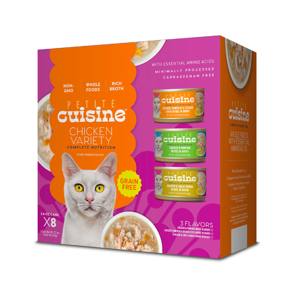 Petite Cuisine ensemble poulet bouillon, repas complet pour chat.