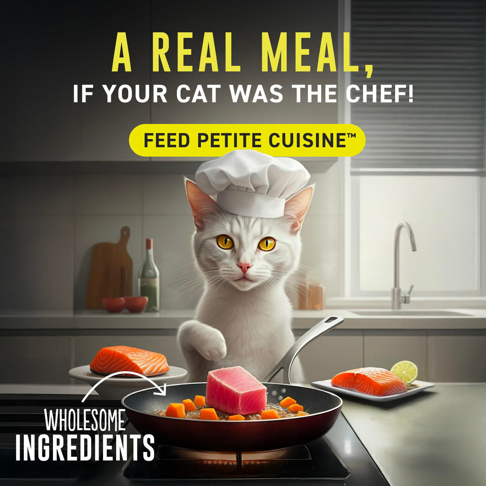 Petite Cuisine protéines élevées, poulet nourrissant pour chat actif.